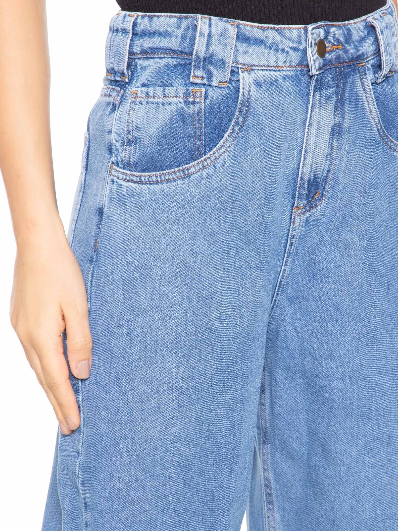 Calça Feminina Balloon Jeans Azul Market 33