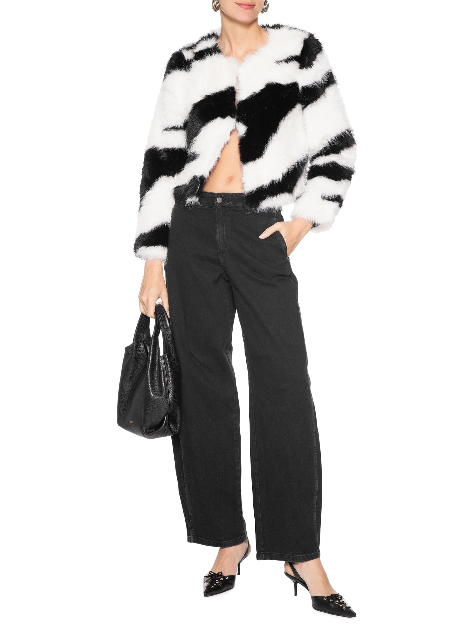 Calça Feminina Balloon Jeans Preto Market 33