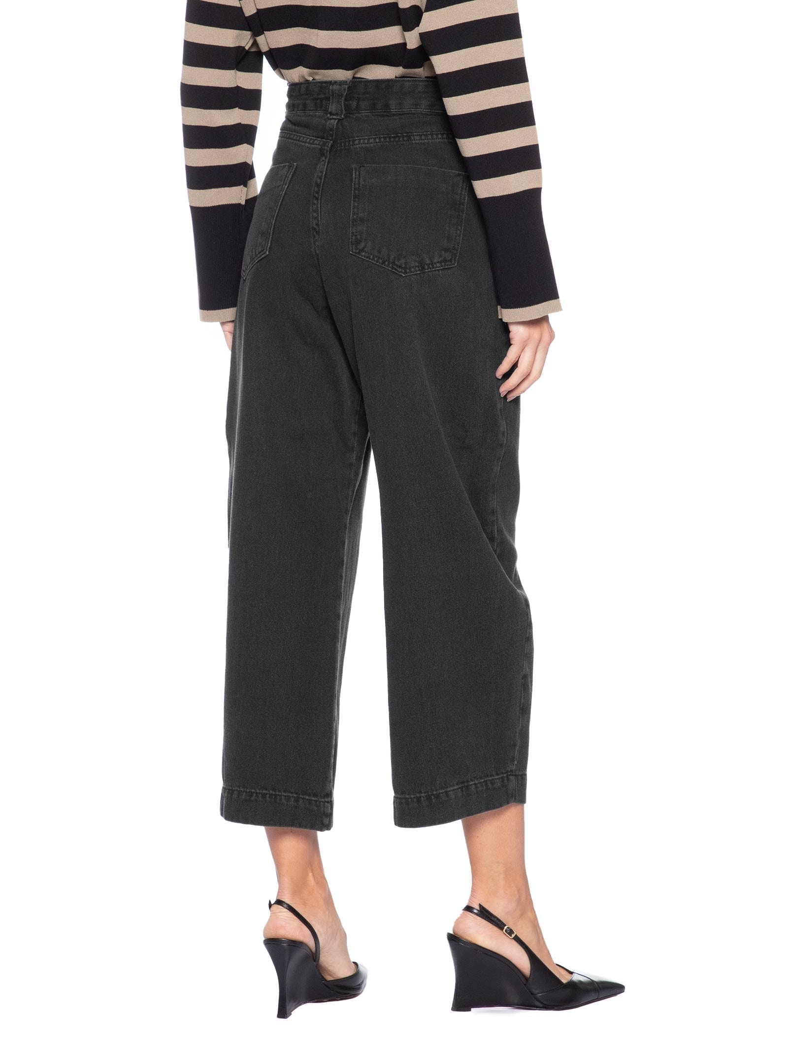 Calça Feminina Balloon Jeans Preto Market 33