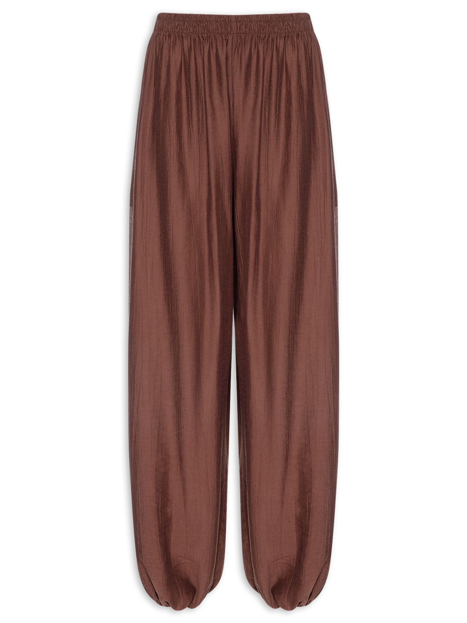 Calça Feminina Balloon Marrom Animale Jeans