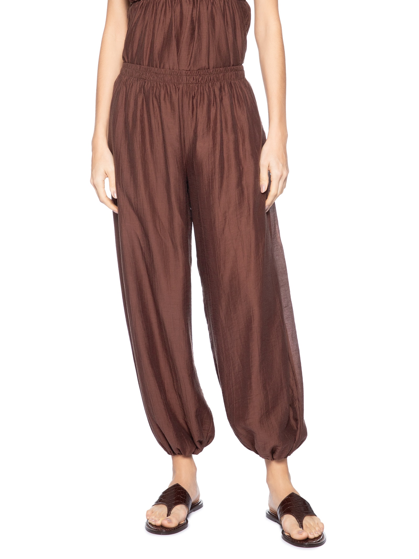 Calça Feminina Balloon Marrom Animale Jeans