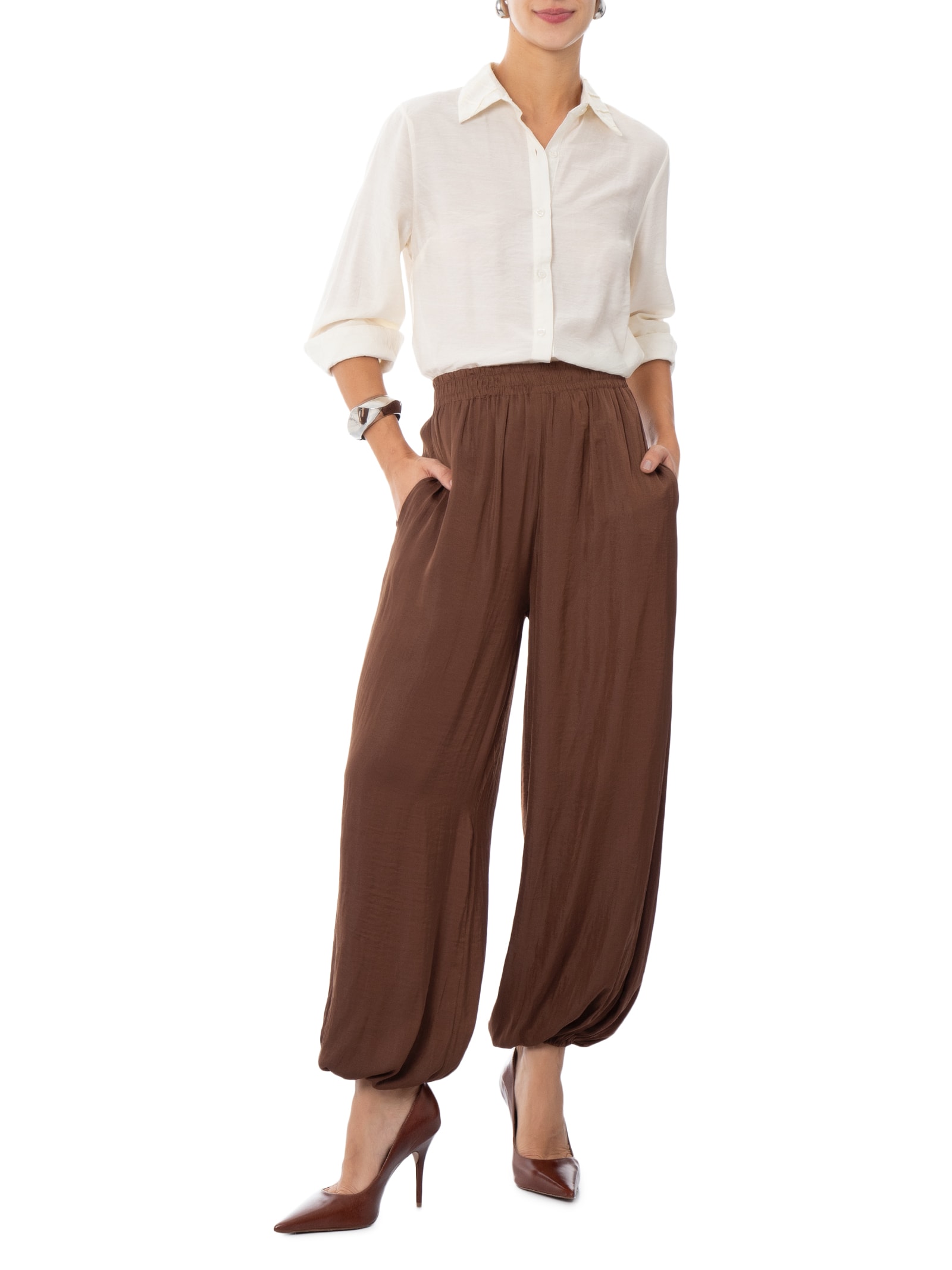 Calça Feminina Balloon Marrom '2Essential
