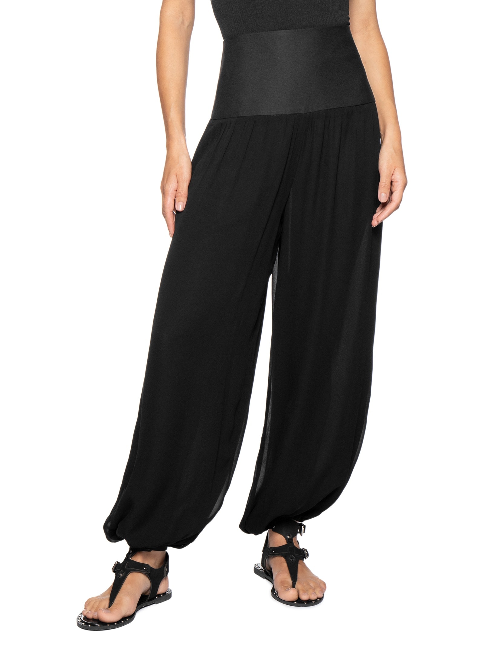 Calça Feminina Balloon Pala Preto Animale Jeans