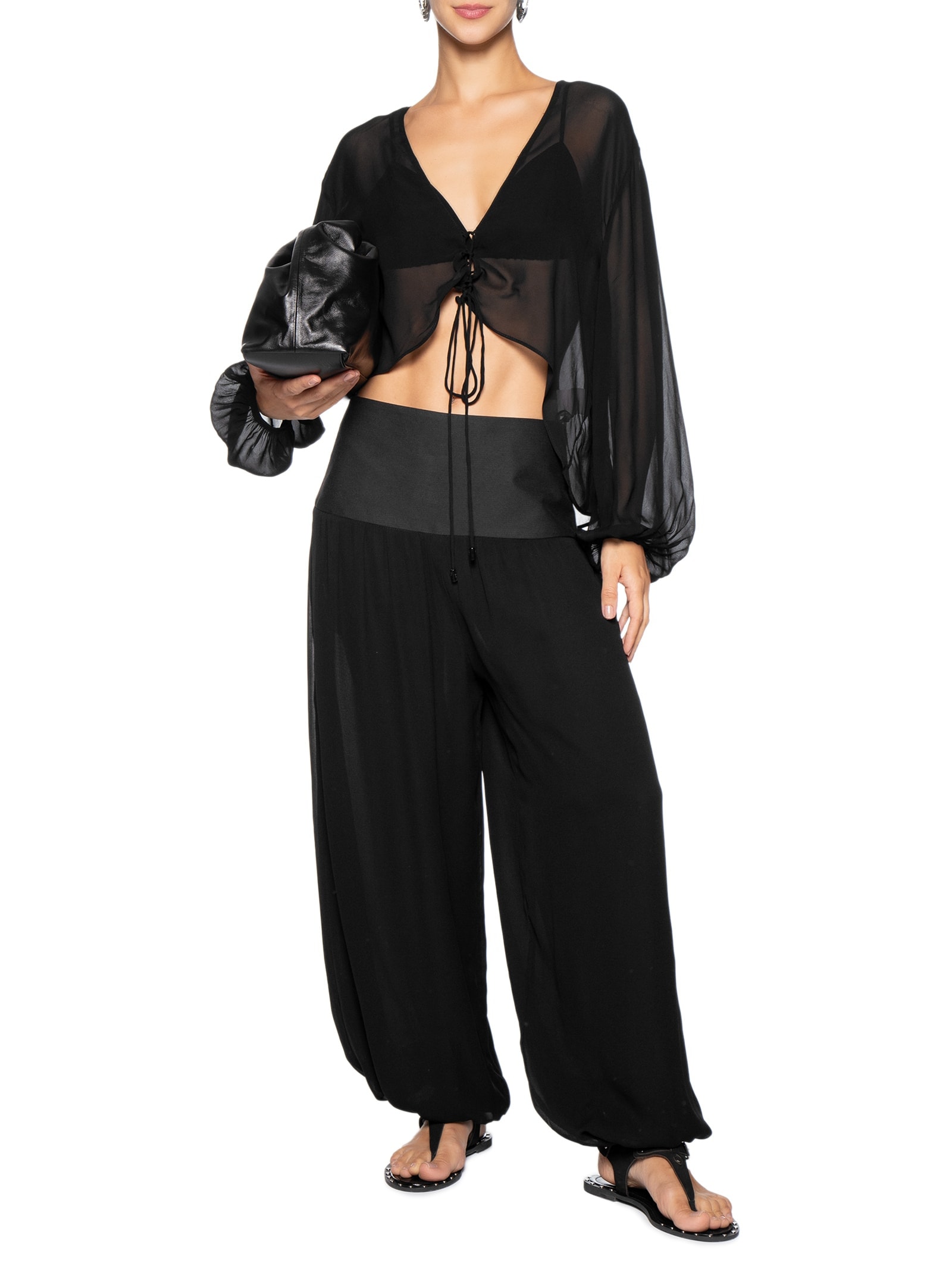Calça Feminina Balloon Pala – Preto Animale Jeans