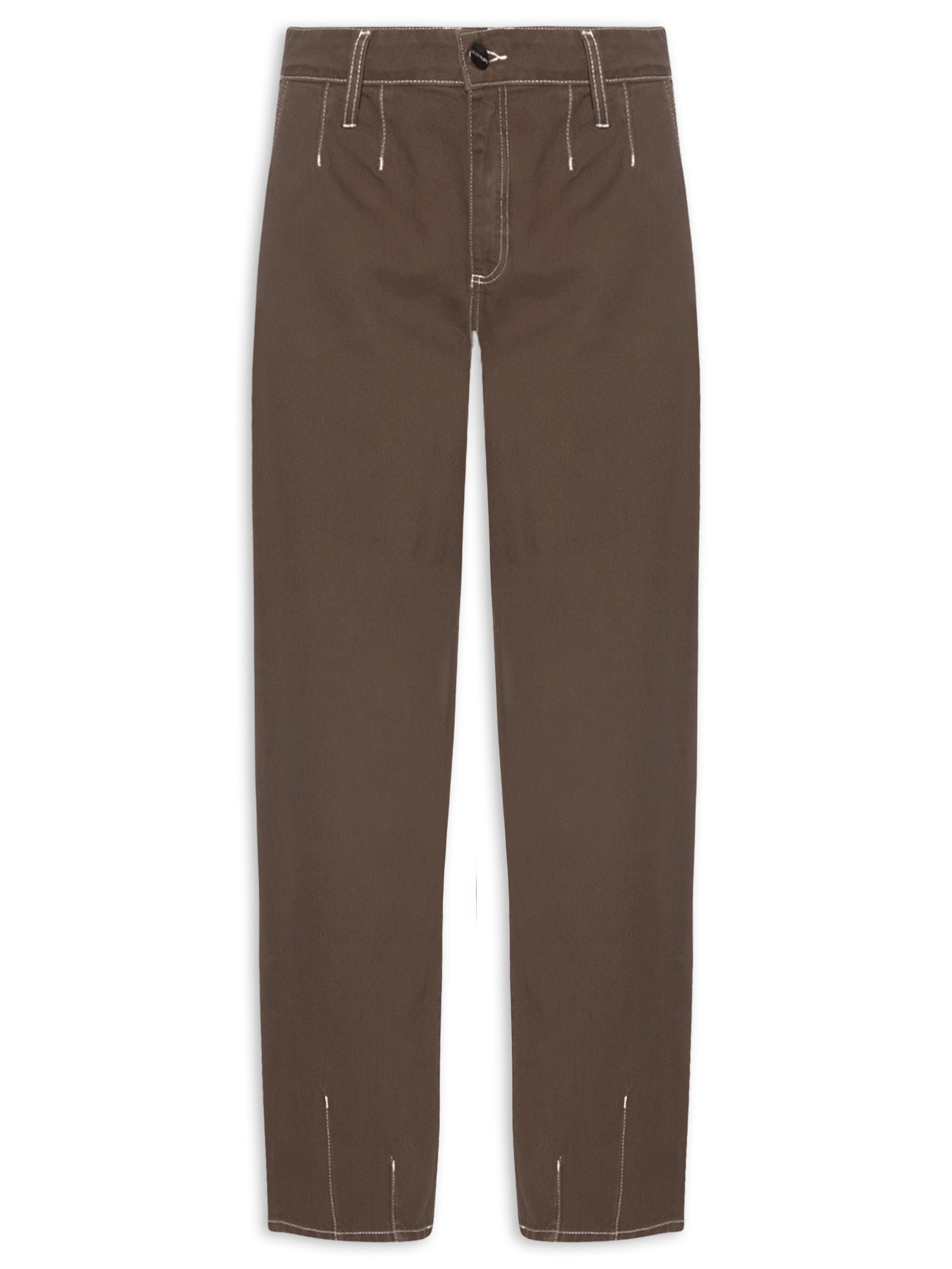 Calça Feminina Balloon Pia Sarja Marrom Le Lis