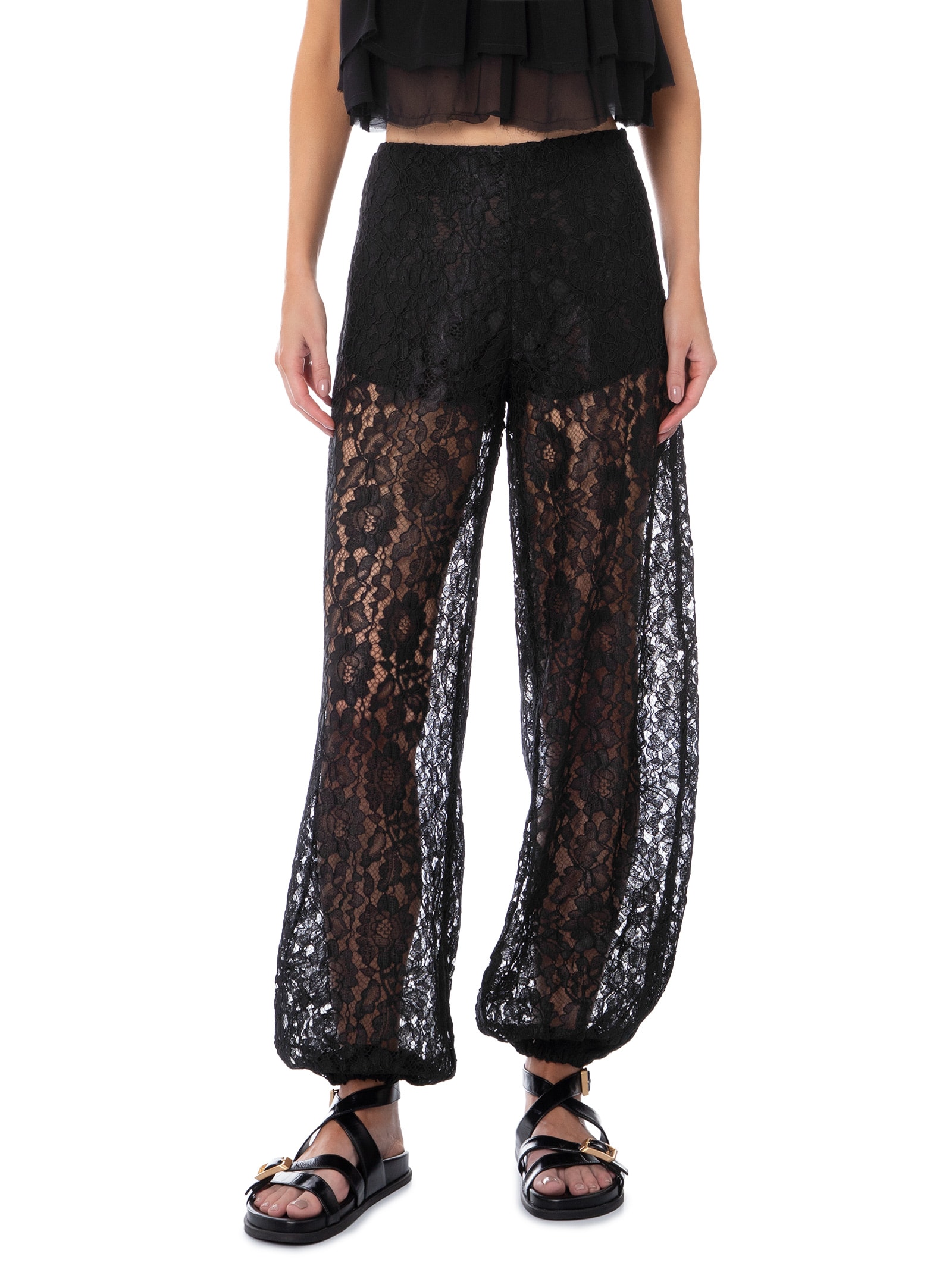Calça Feminina Balloon Renda Preto Animale Jeans