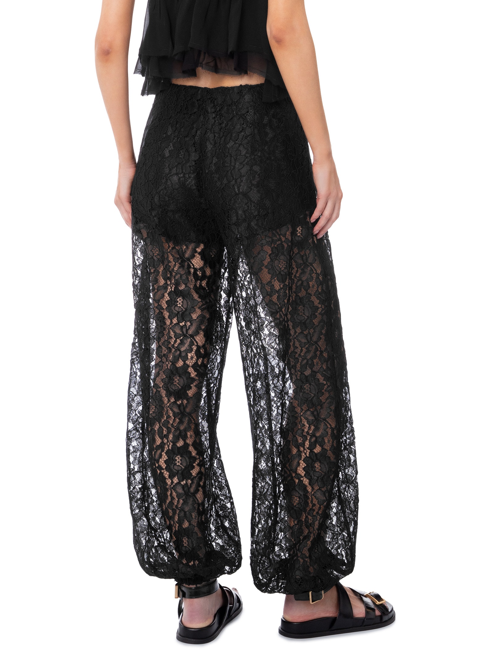 Calça Feminina Balloon Renda Preto Animale Jeans