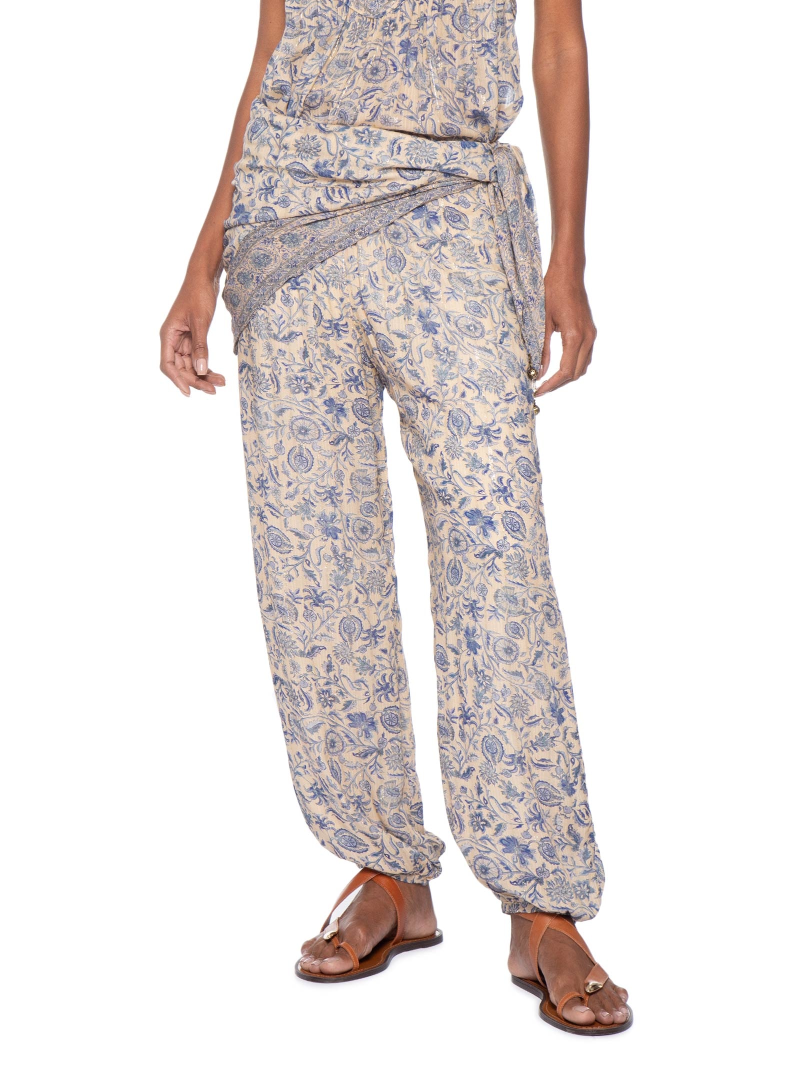 Calça Feminina Balonê Estampa Céu Azul Maria Filó