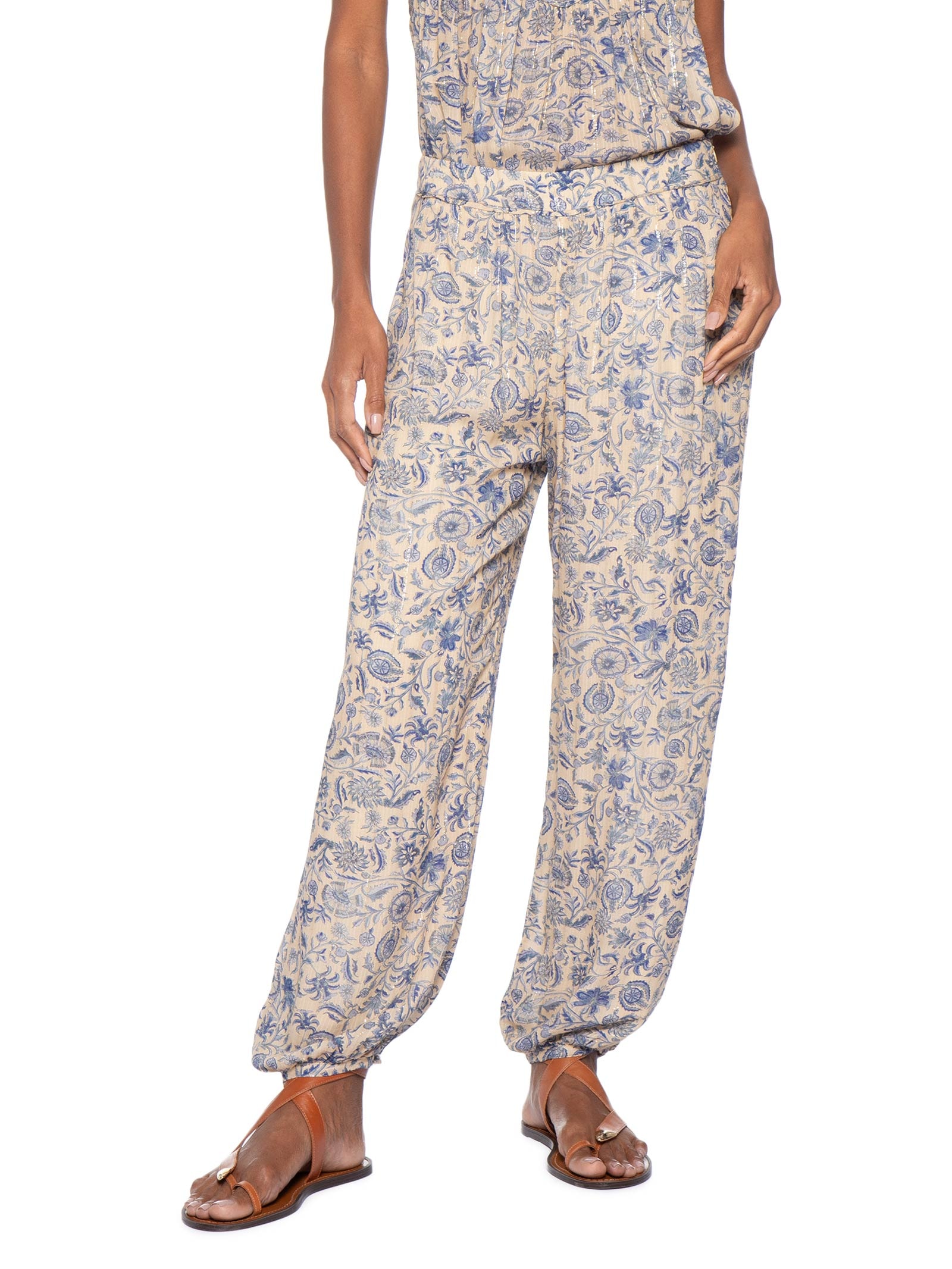 Calça Feminina Balonê Estampa Céu Azul Maria Filó