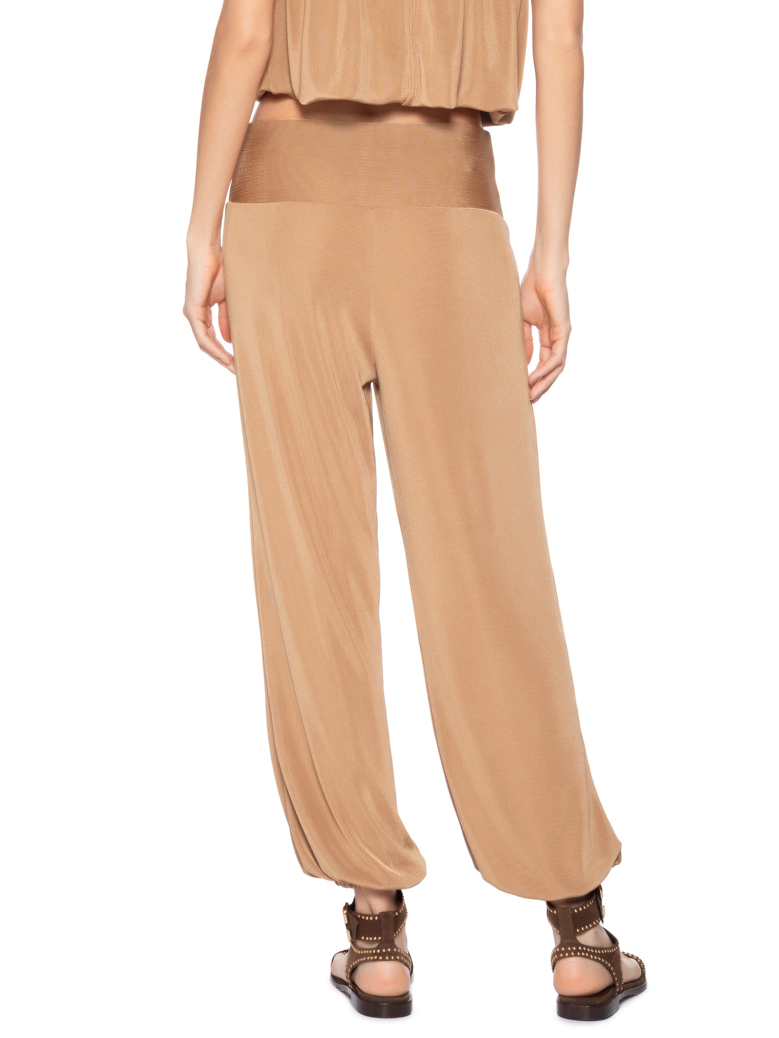 Calça Feminina Balonê Pala Transpasse Bege Maria Filó