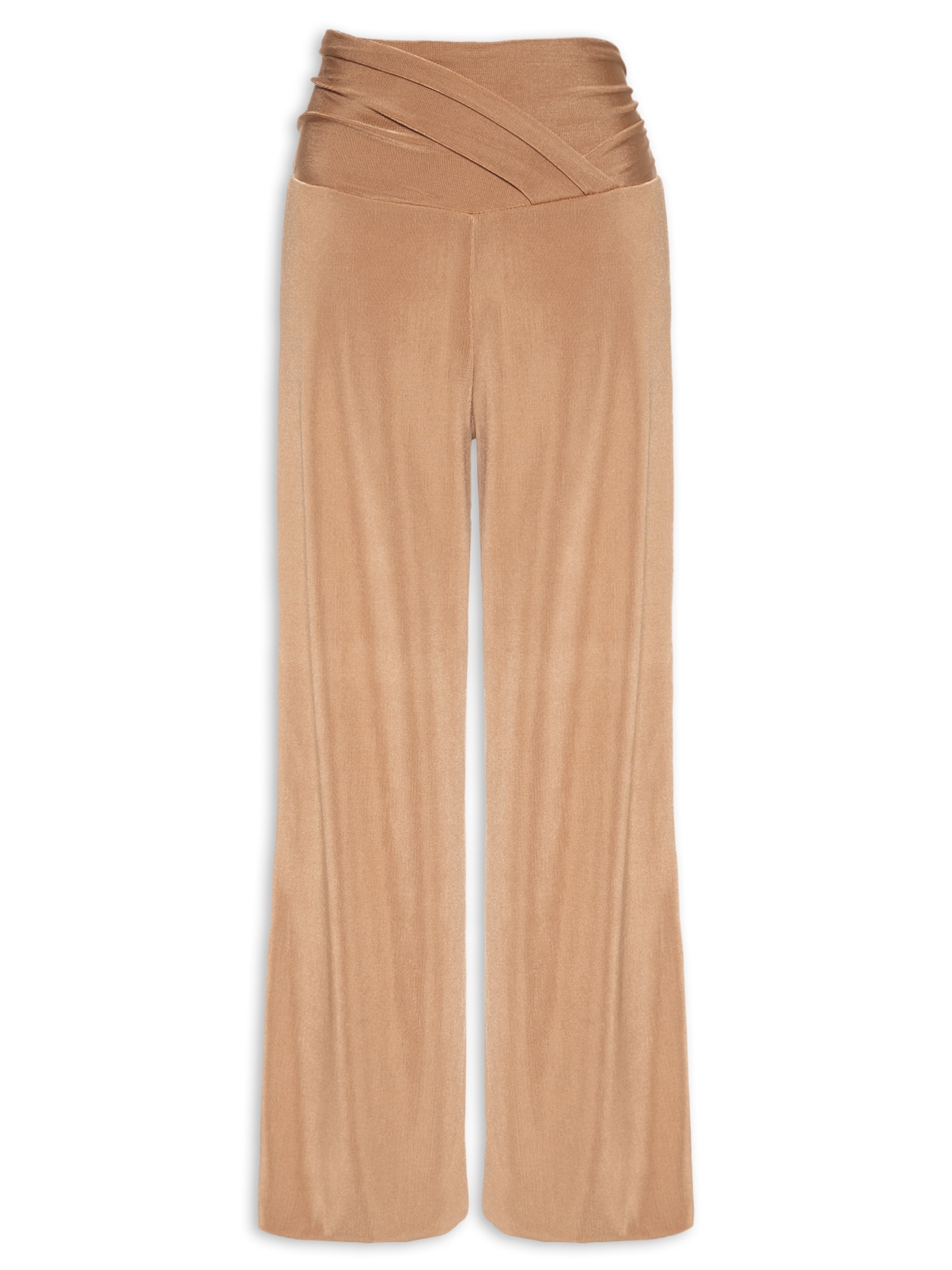 Calça Feminina Balonê Pala Transpasse Bege Maria Filó