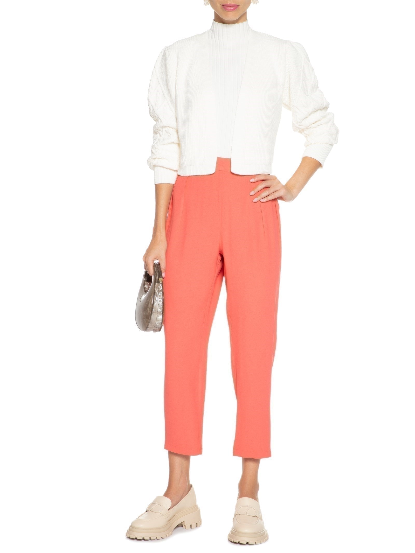 Calça Feminina Baloon Cintura Alta Rosa '2Essential