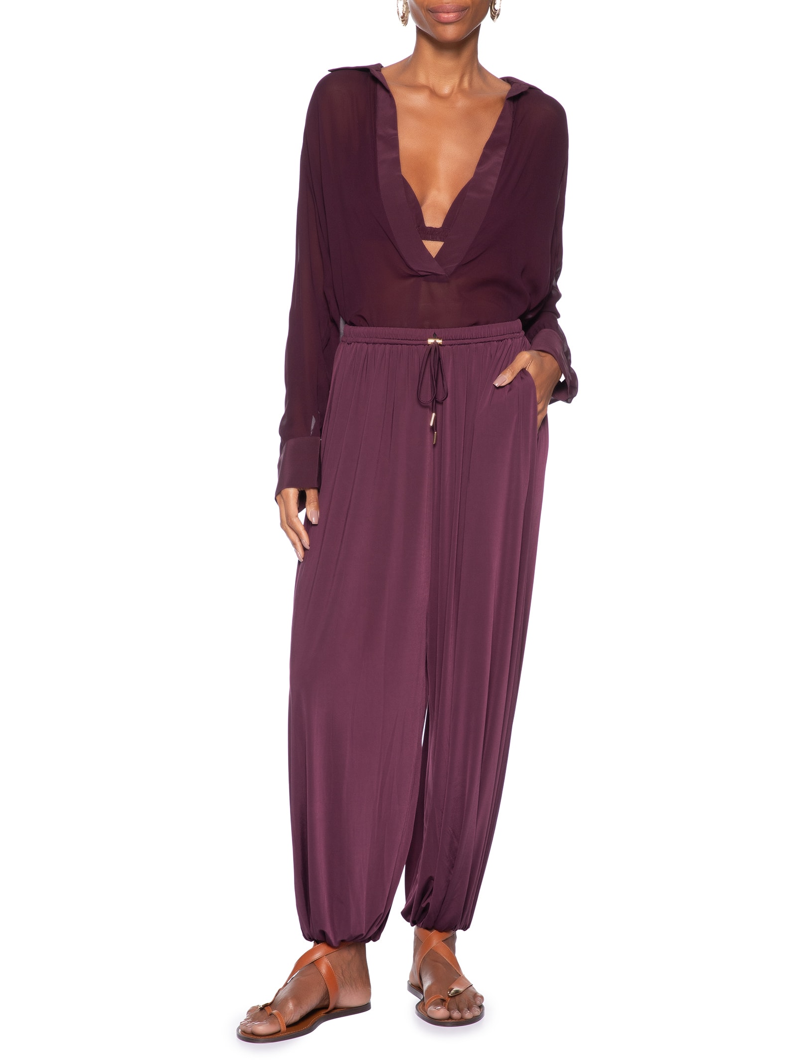 Calça Feminina Baloon Jersey Roxo Animale