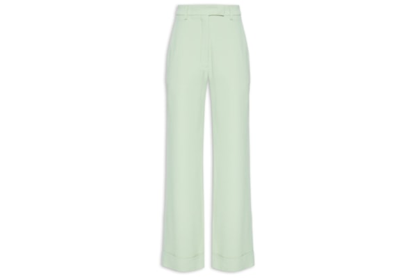 Calça Feminina Barra larga Crepe - Verde