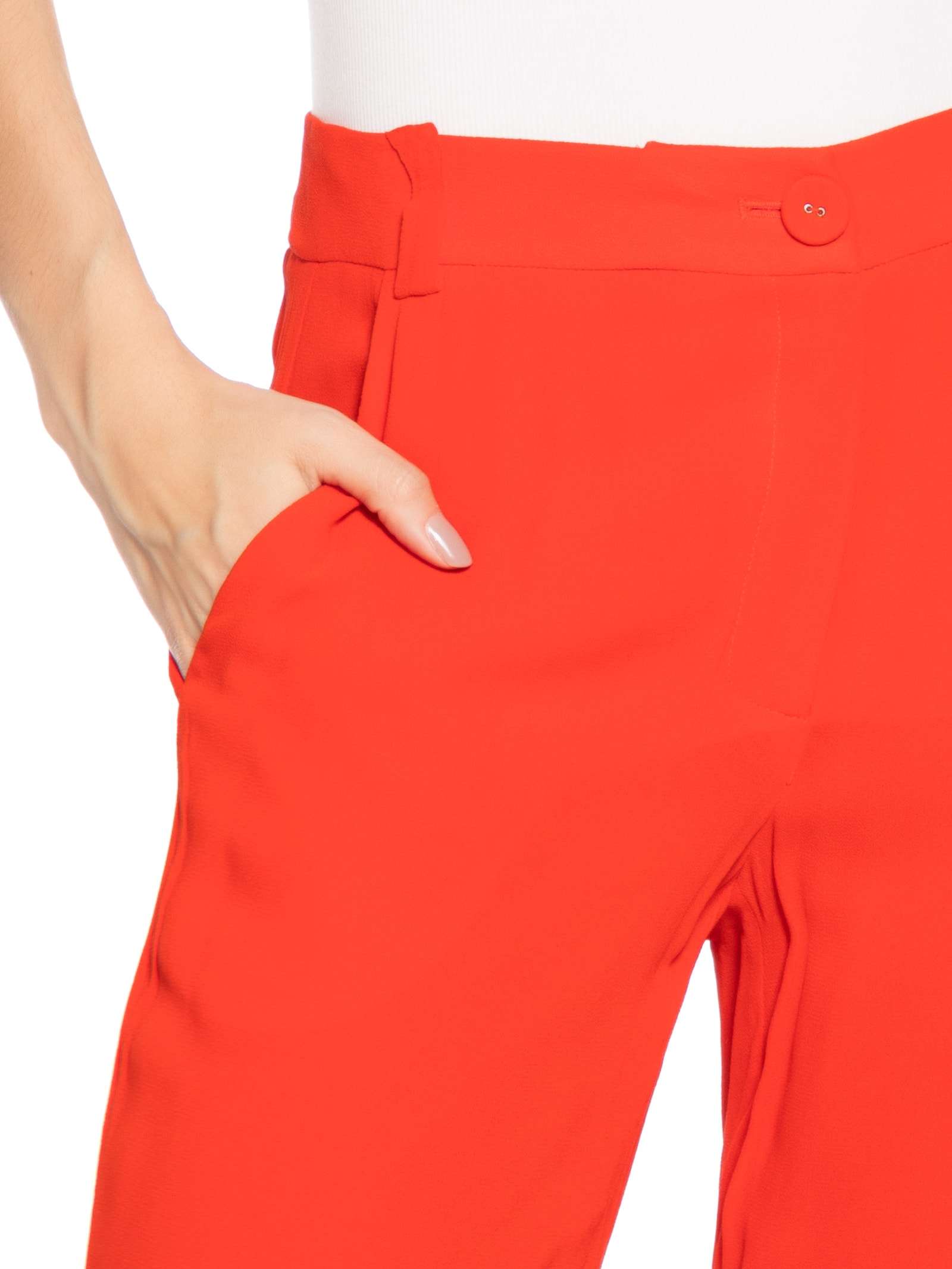 Calça Feminina Barra Larga Vermelho Maria Filó