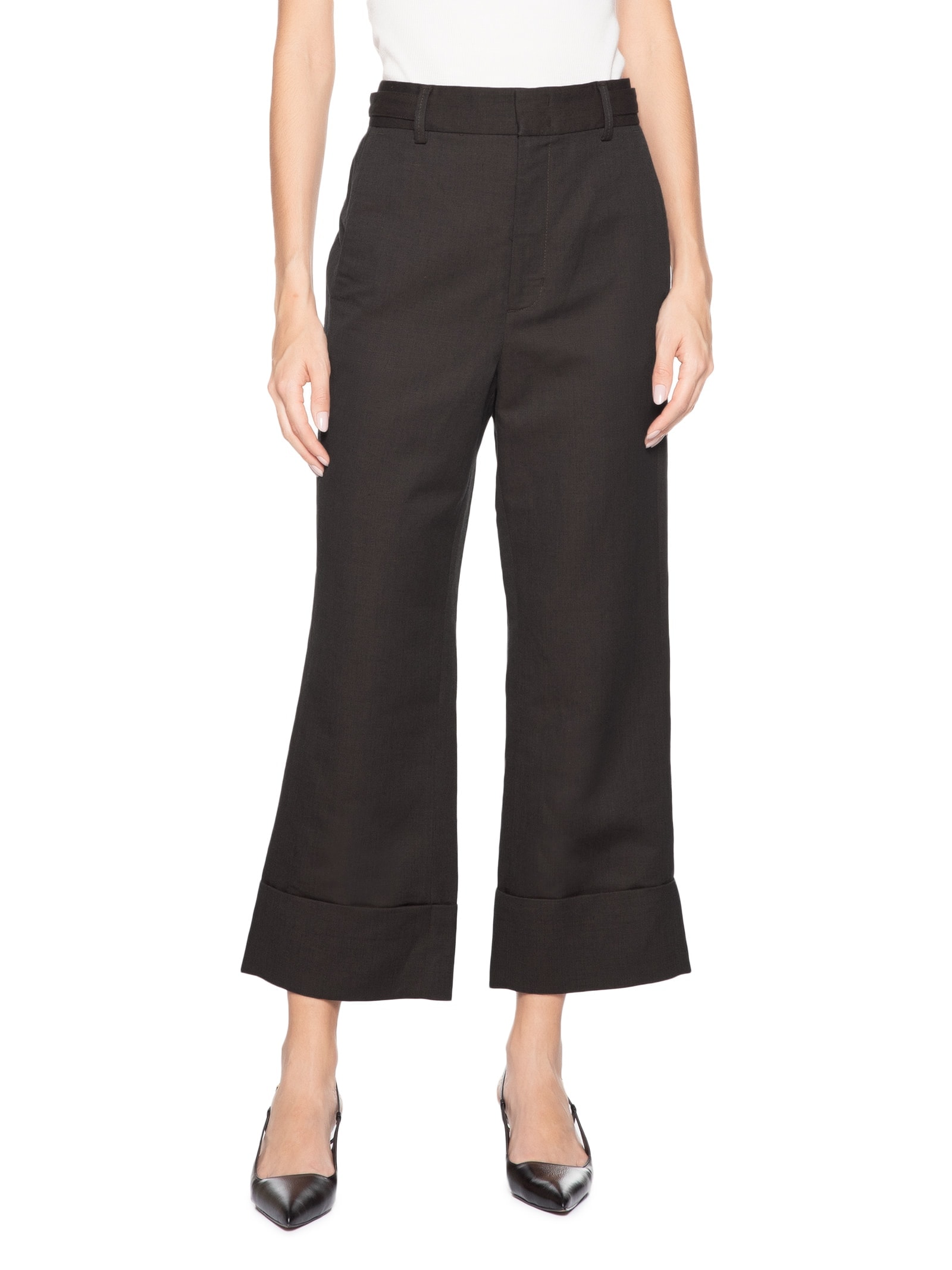 Calça Feminina Barra Virada Dries Marrom Animale