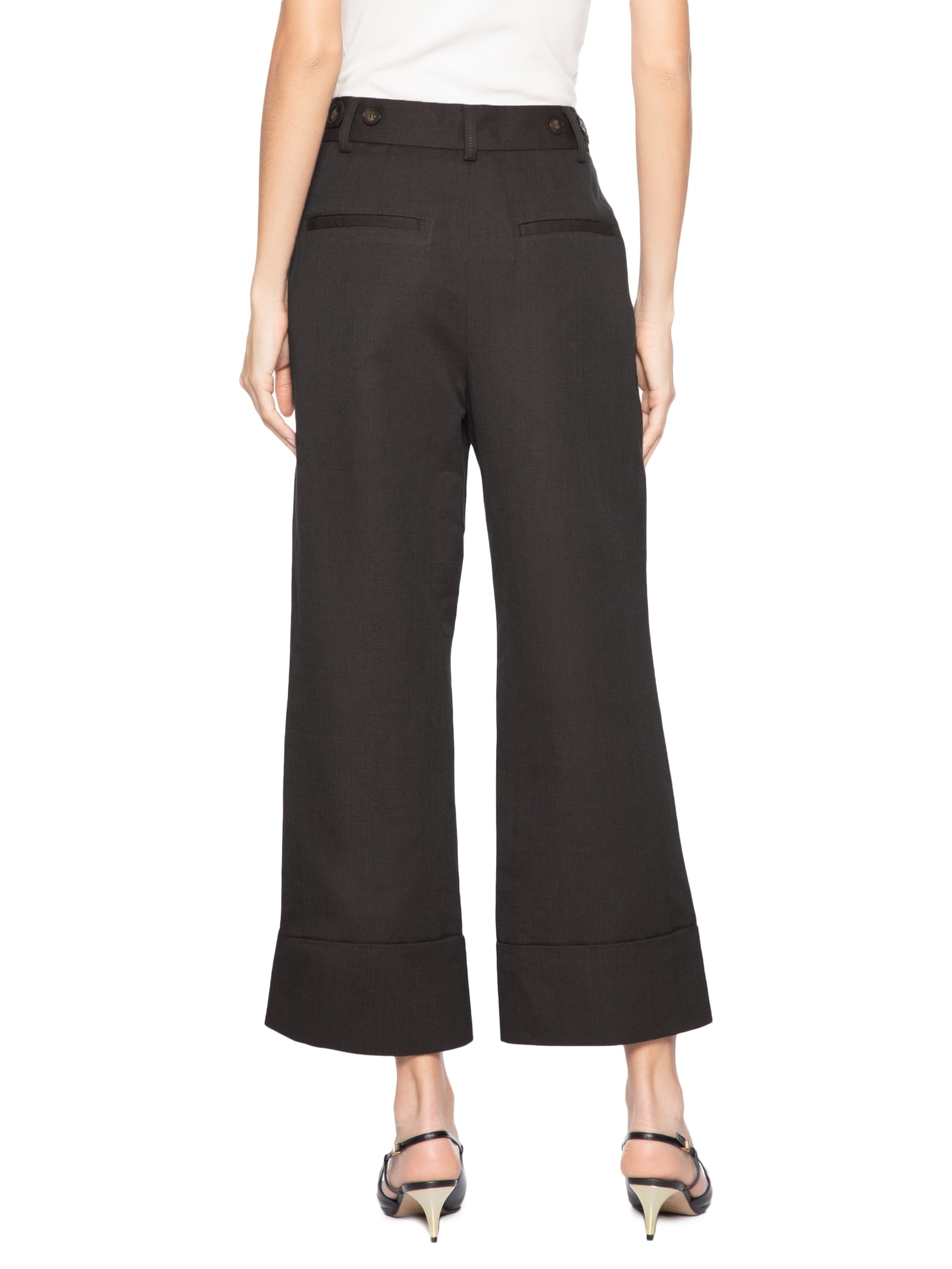 Calça Feminina Barra Virada Dries Marrom Animale