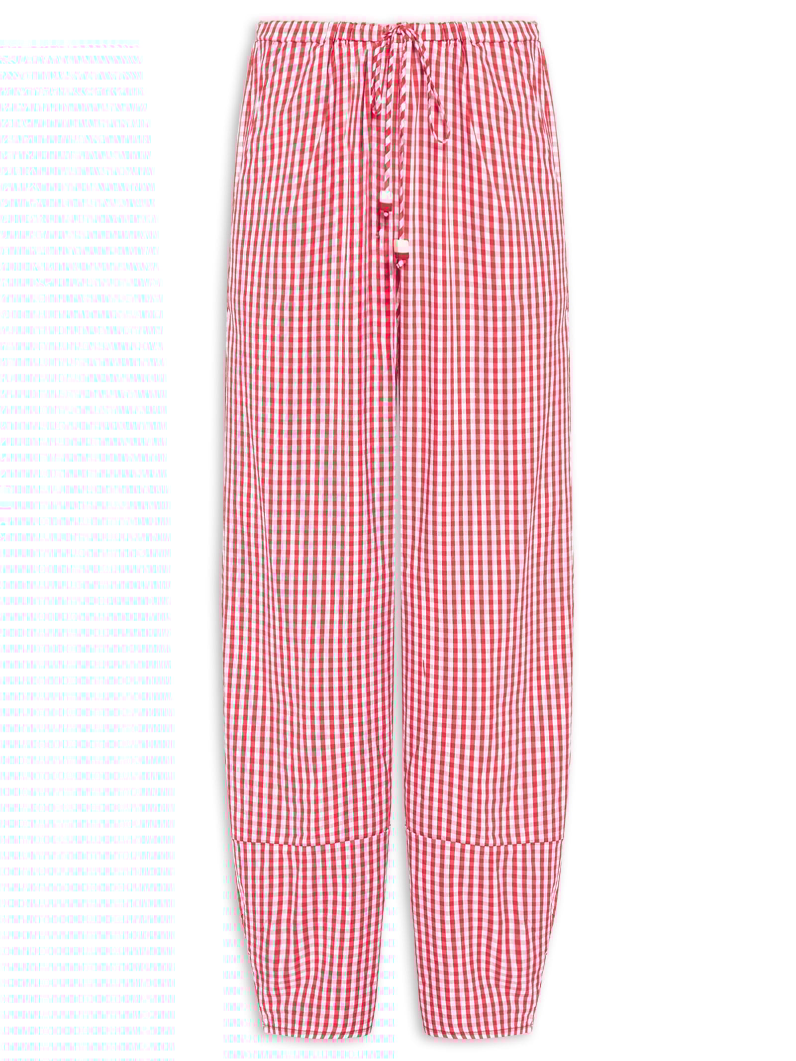 Calça Feminina Barrel Alg Vichy Vermelho Cantão