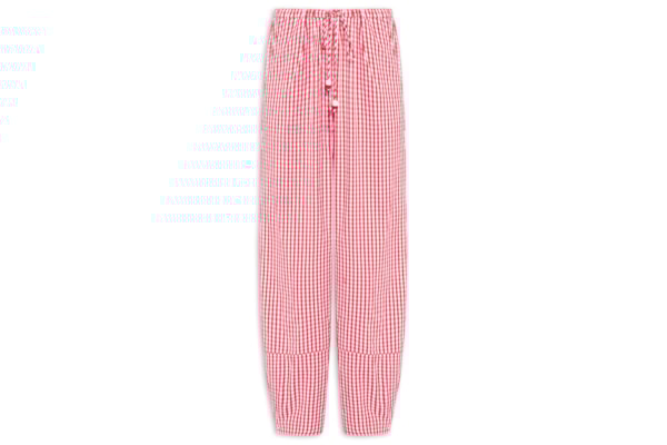 Calça Feminina Barrel Alg Vichy - Vermelho