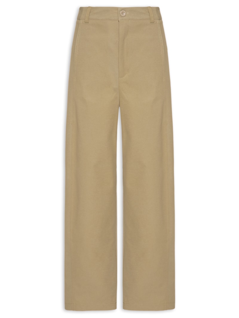 Calça Barrel – Bege, '2Essential