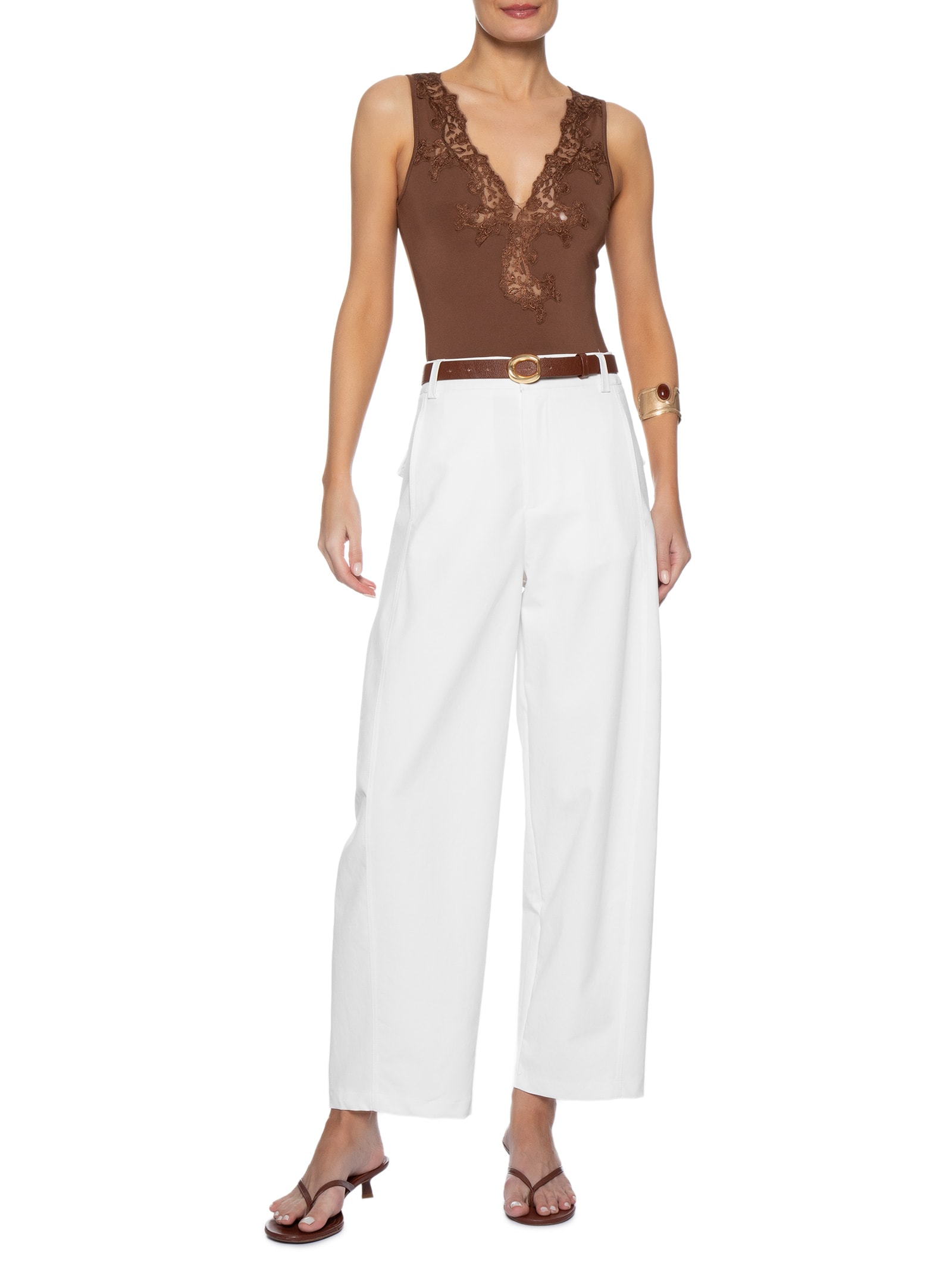 Calça Feminina Barrel Branco '2Essential