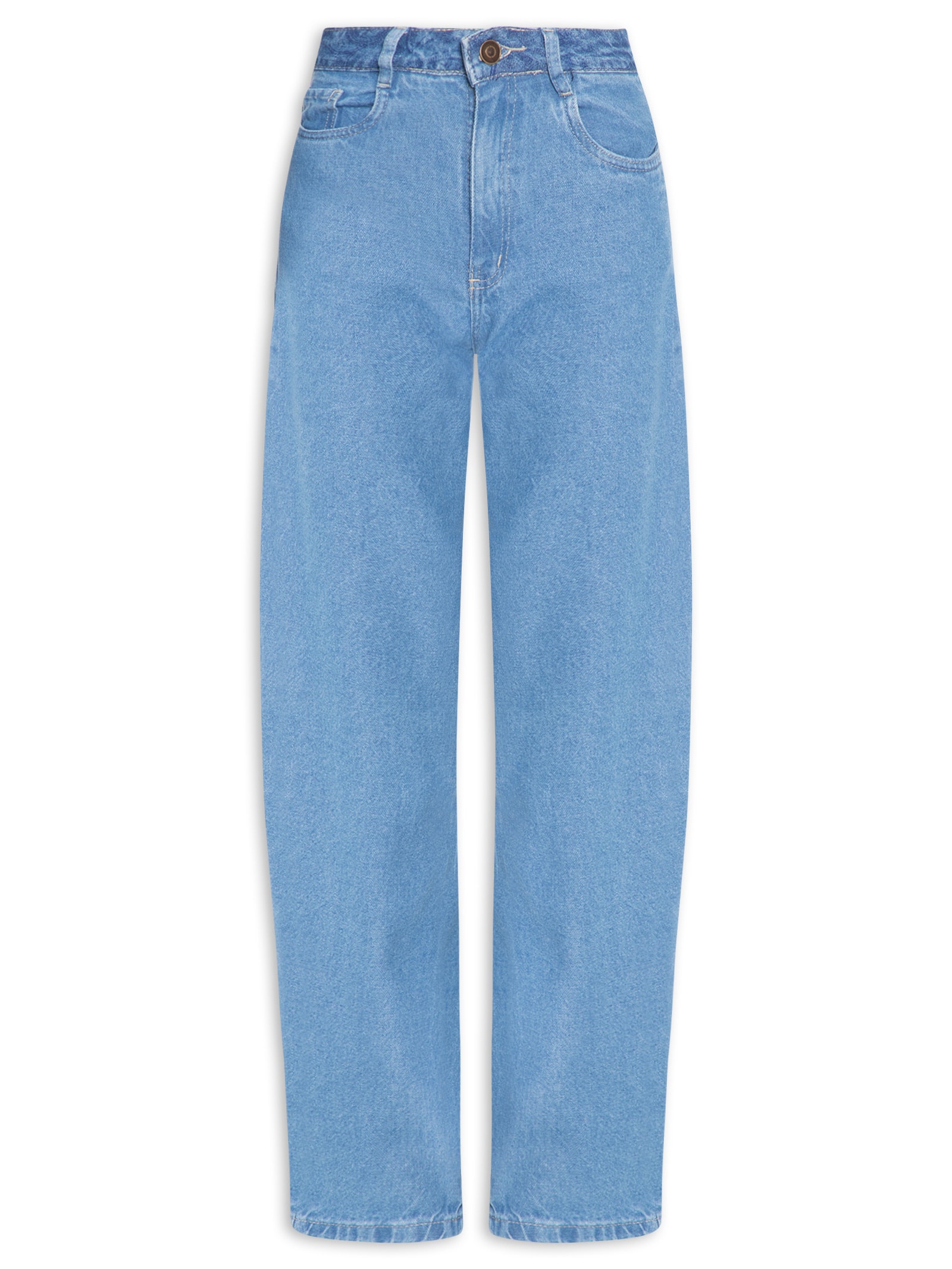 Calça Feminina Barrel Jeans Azul Market 33