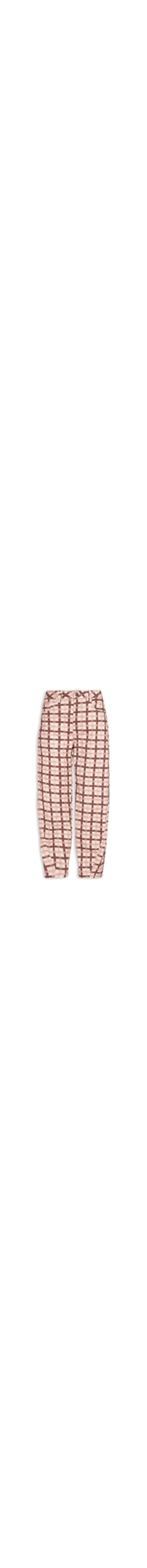 Calça Feminina Barrel Sarja Estampada - Marrom