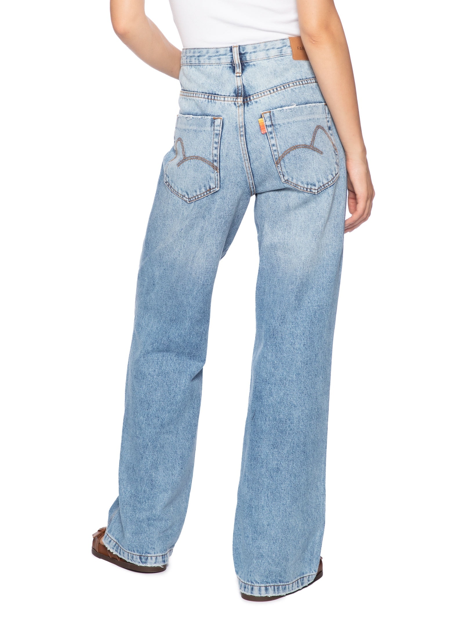 Calça Feminina Básica Cintura Média Azul Farm