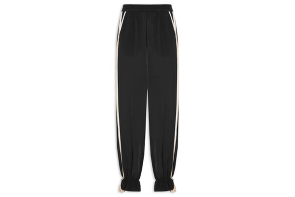 Calça Feminina Bicolor Com Detalhe - Preto