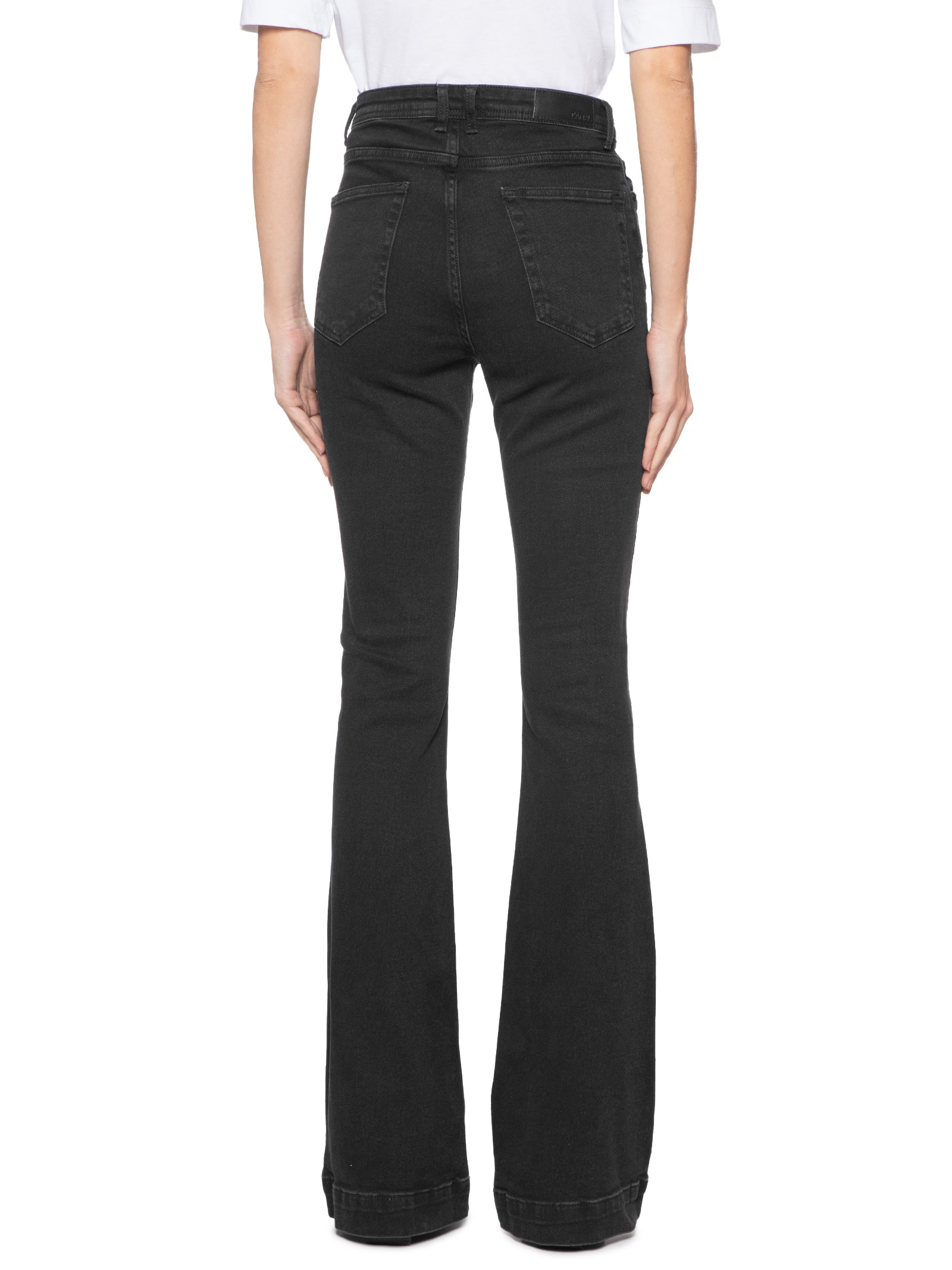 Canal Calça Feminina Black Jeans Flare Barra Larga Preto