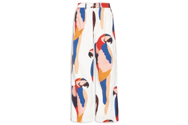 Calça Feminina Boca Larga Sarja Araraquara - Branco