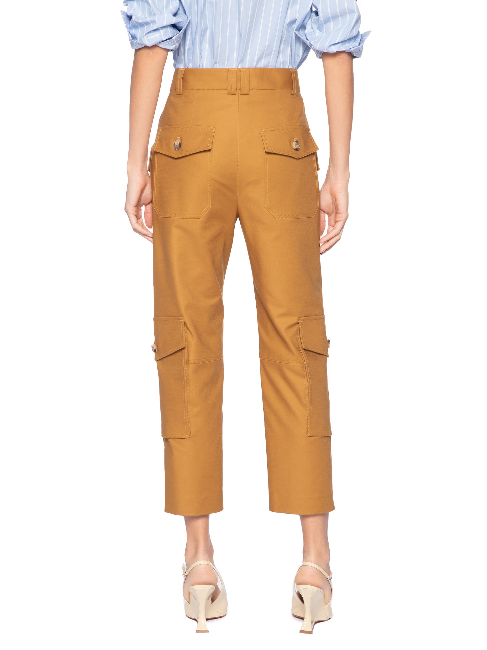 Calça Feminina Bolsos Bege Animale