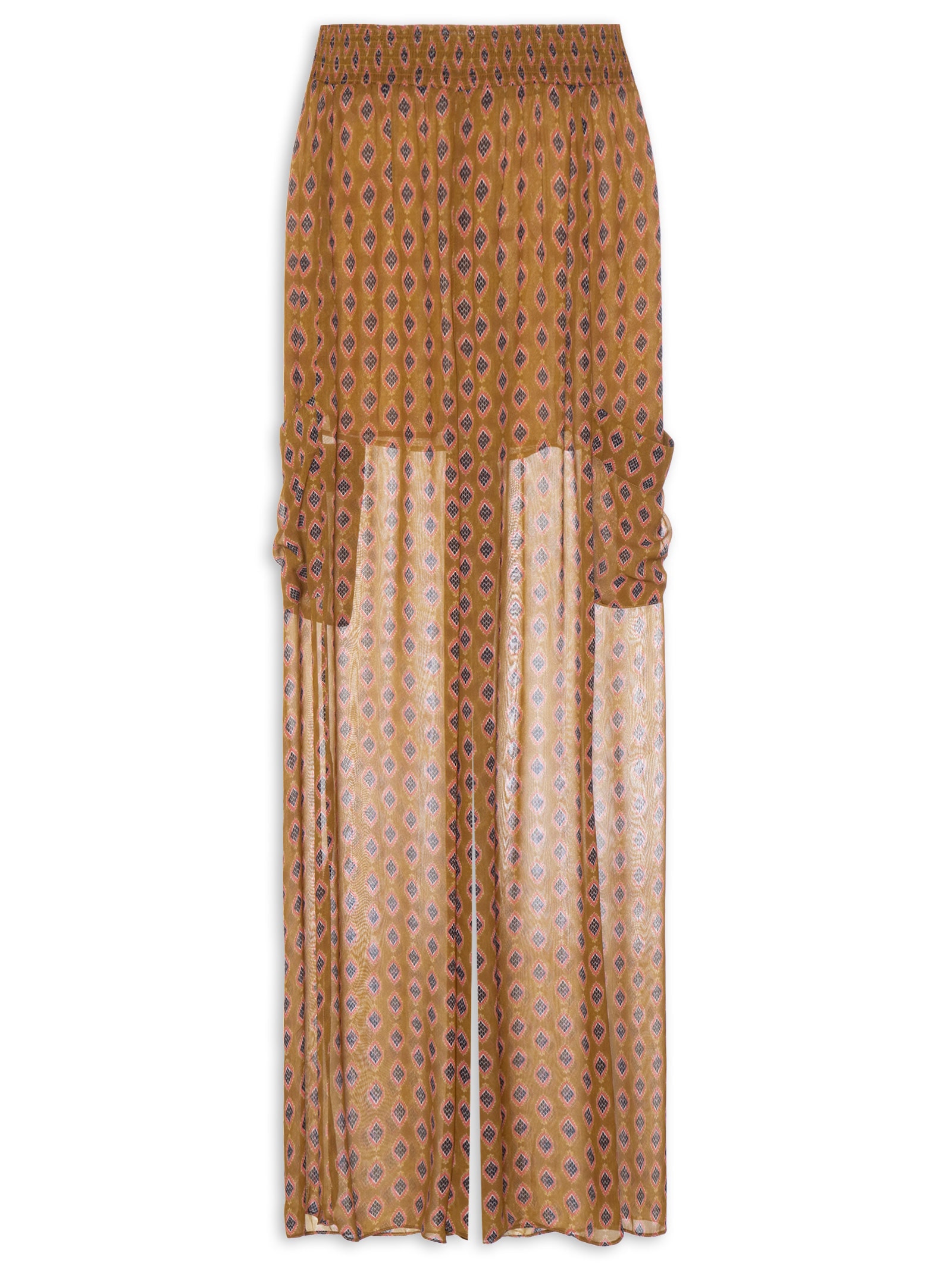 Calça Feminina Bolsos Laterais Grav Pin Amarelo Animale