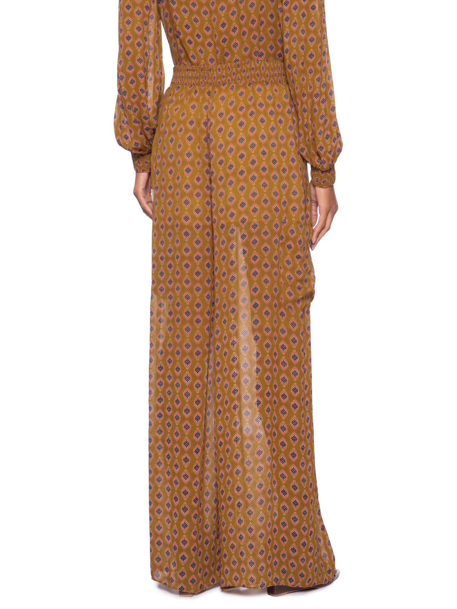 Calça Feminina Bolsos Laterais Grav Pin Amarelo Animale