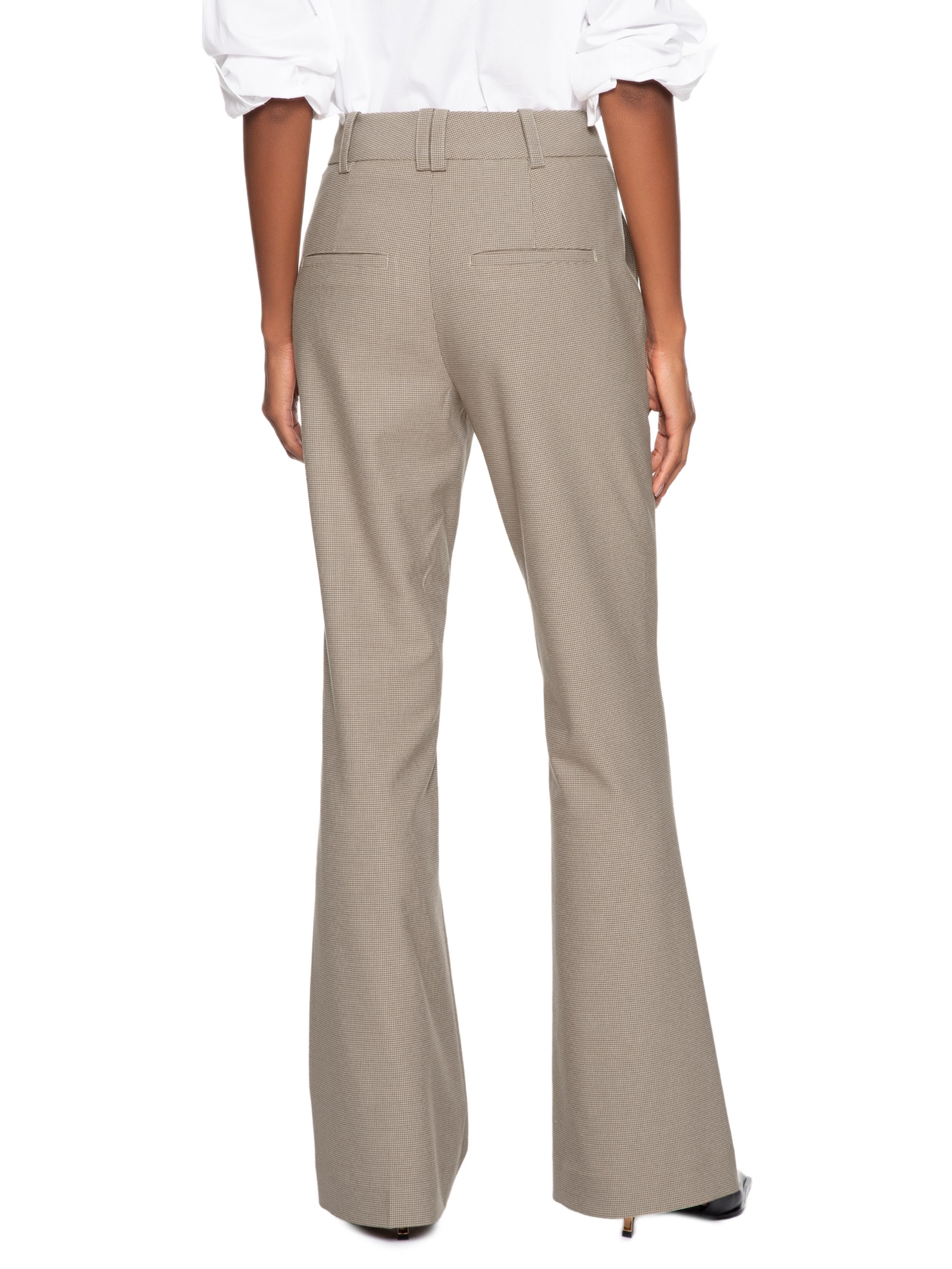 Calça Feminina Bootcut Xadrez Marrom Animale