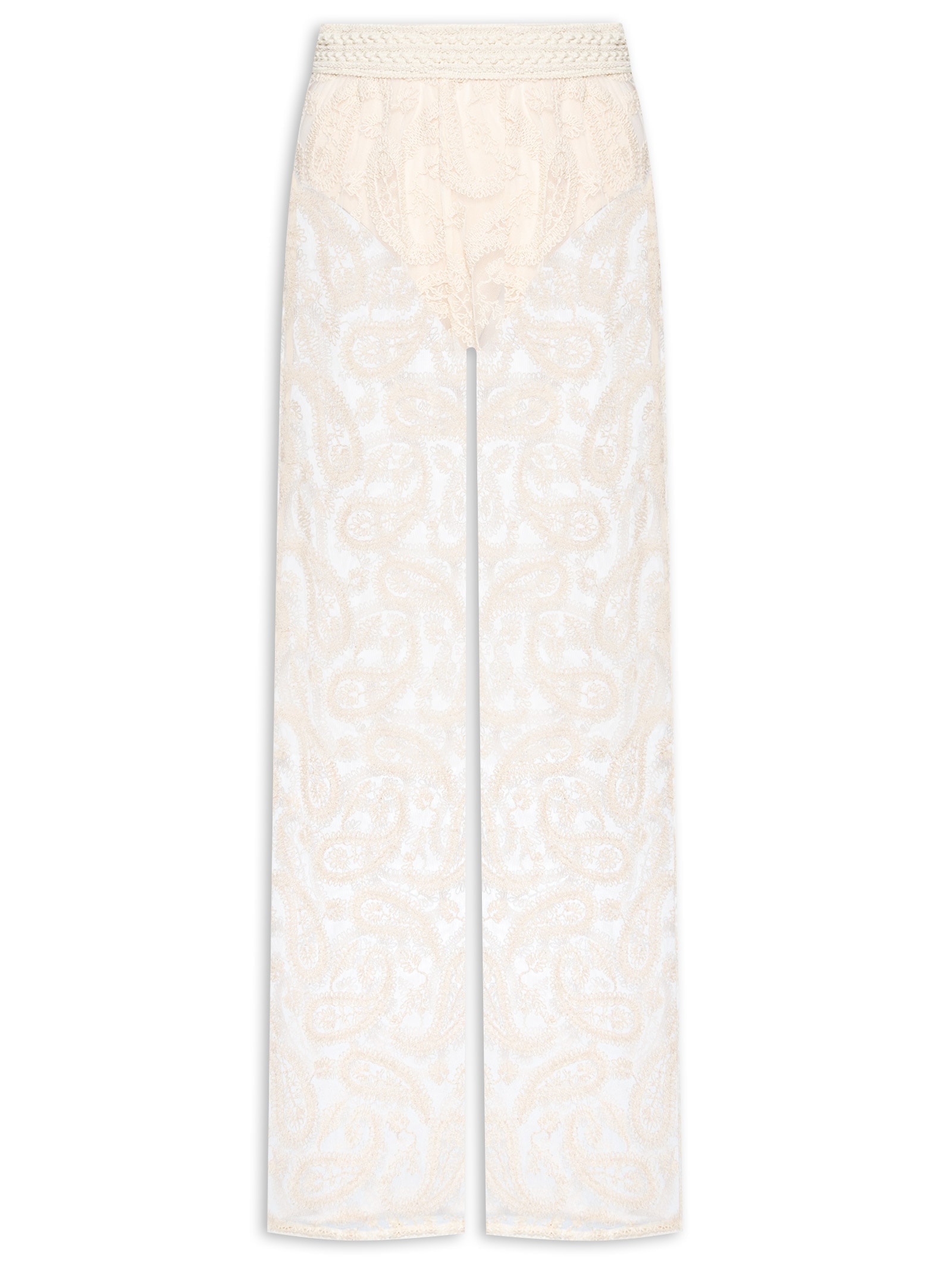 Calça Feminina Bordada Bege Dress To