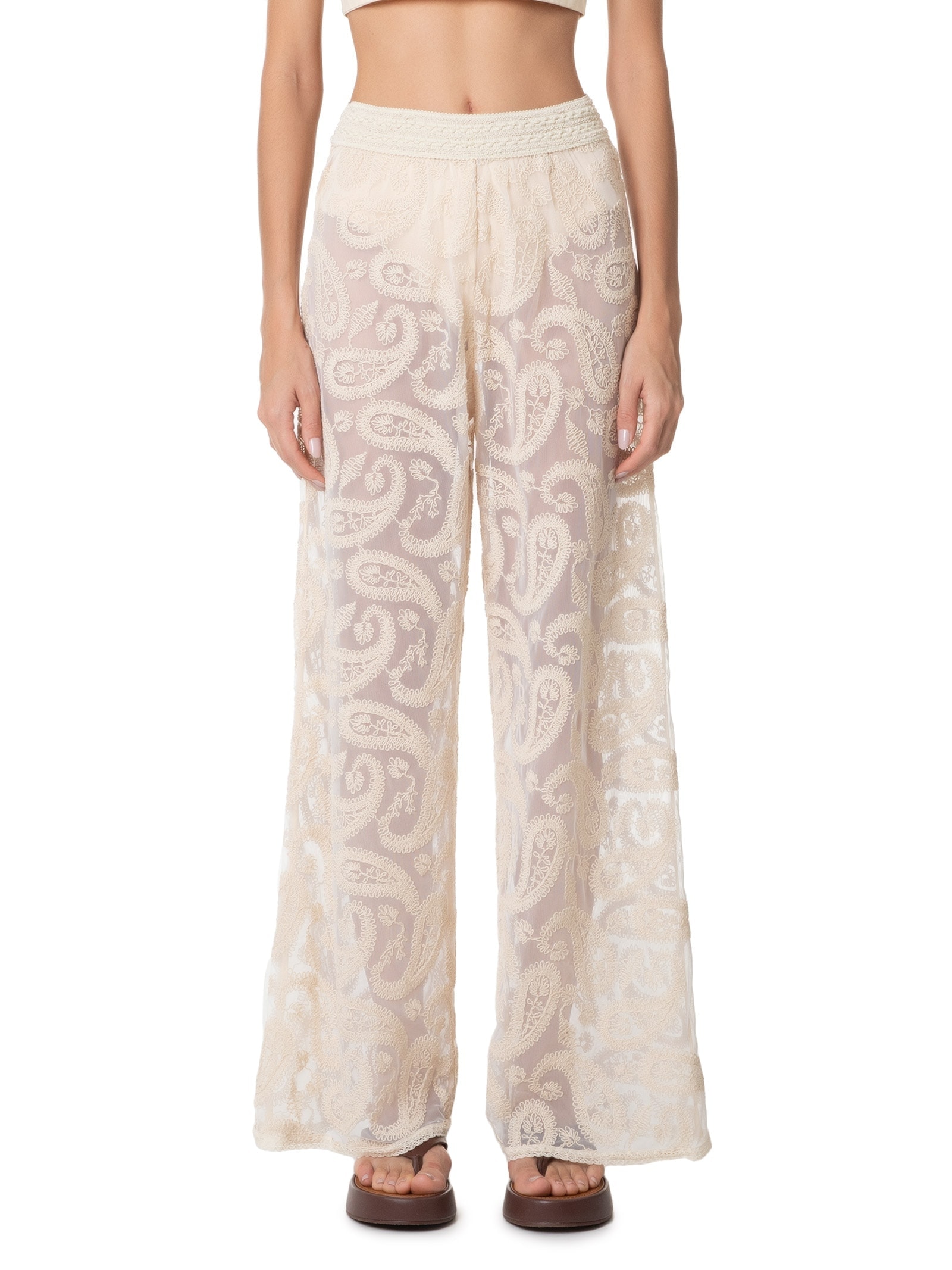 Calça Feminina Bordada Bege Dress To