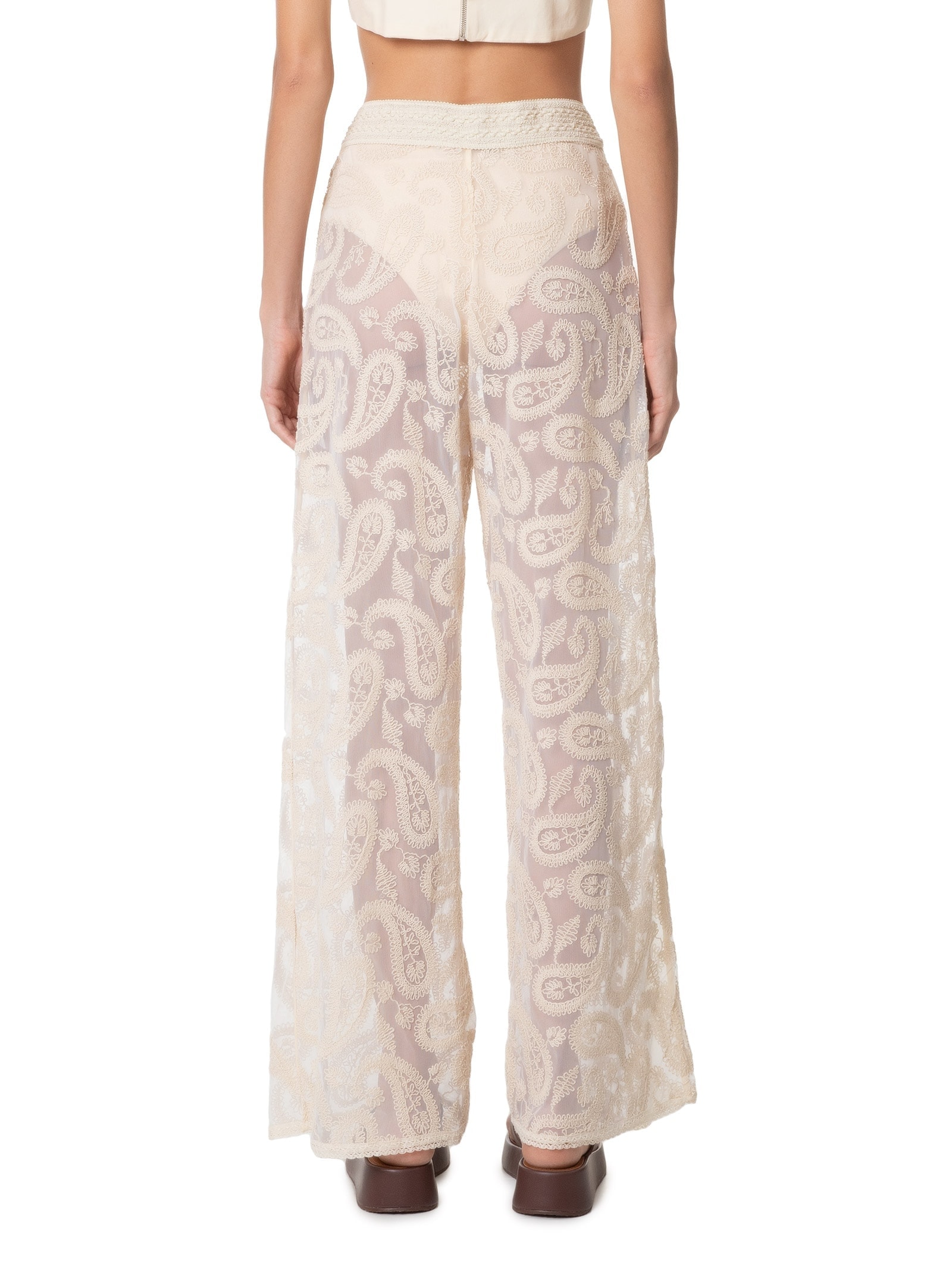 Calça Feminina Bordada Bege Dress To