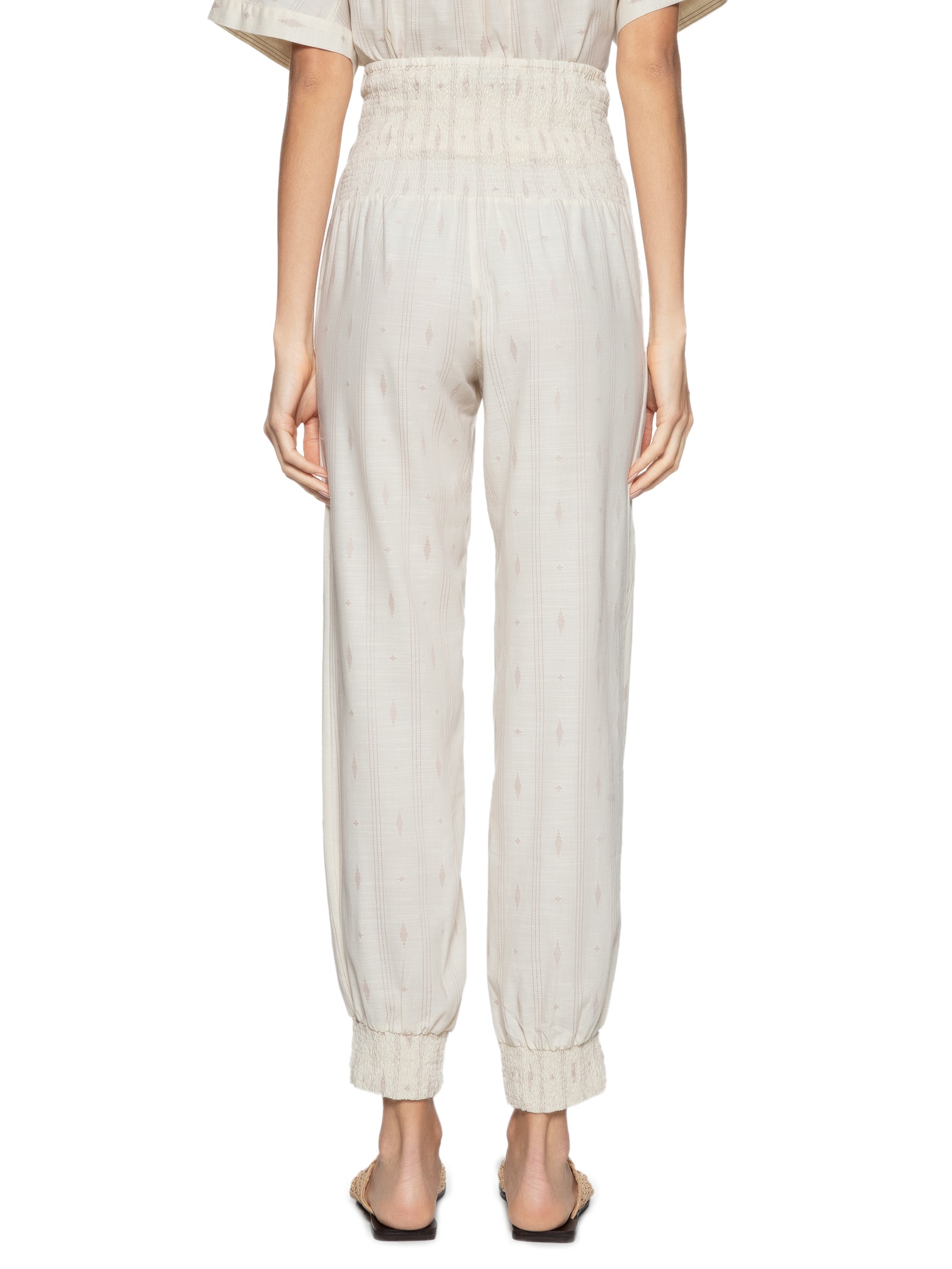 Calça Feminina Bordado Caminhos Bege Dress To