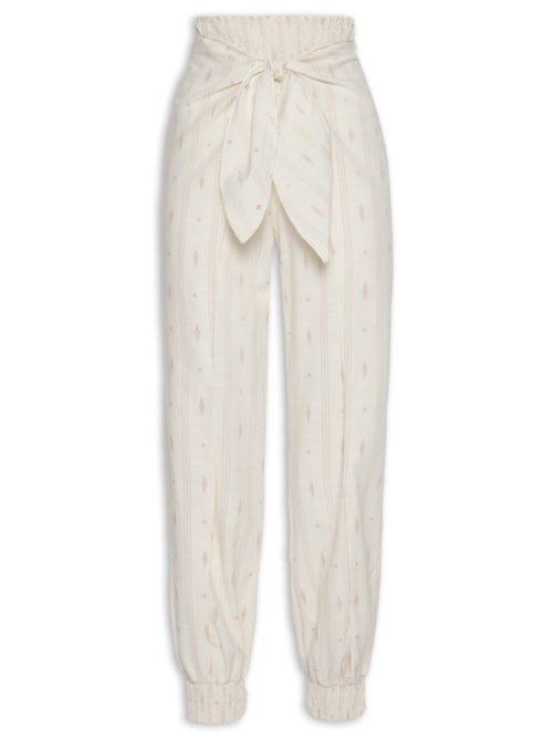 Calça Feminina Bordado Caminhos - Bege