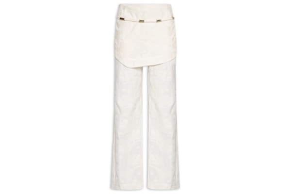 Calça Feminina Bordado Holambra - Off White