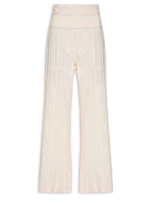 Calça Feminina Bordado Sigri - Off White