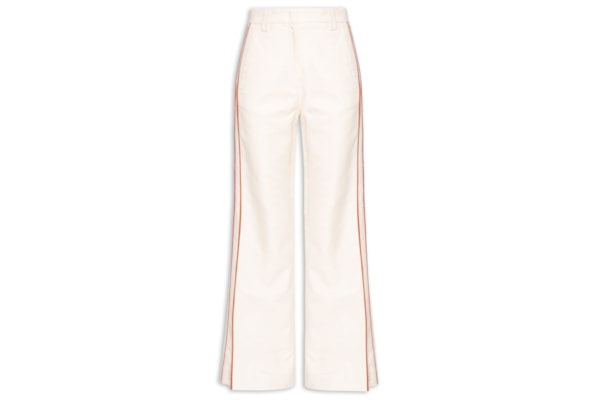 Calça Feminina Branco Nata Listra Caramelo - Bege