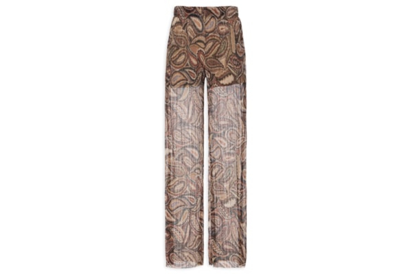 Calça Feminina Brilho Lurex Paisley - Marrom