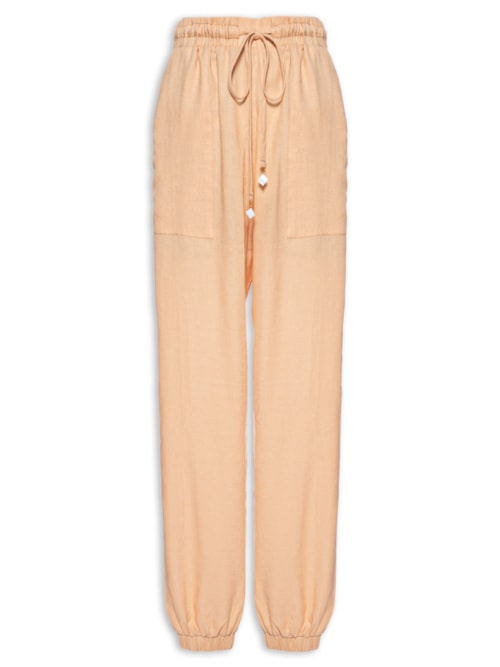 Calça Feminina Cadarço Cintura – Bege