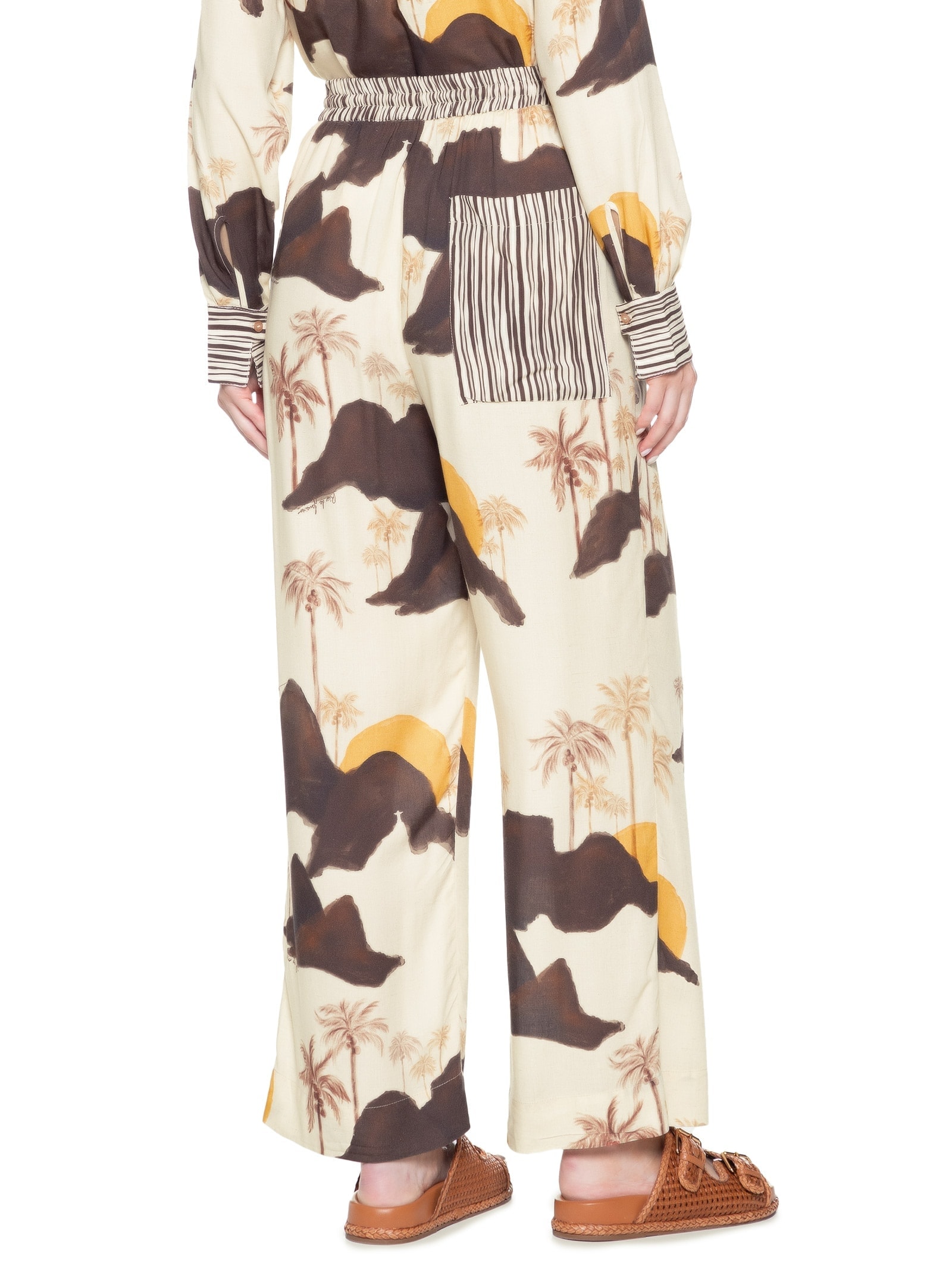 Calça Feminina Cambraia Estampa Corcovado Mix Bege Dress To