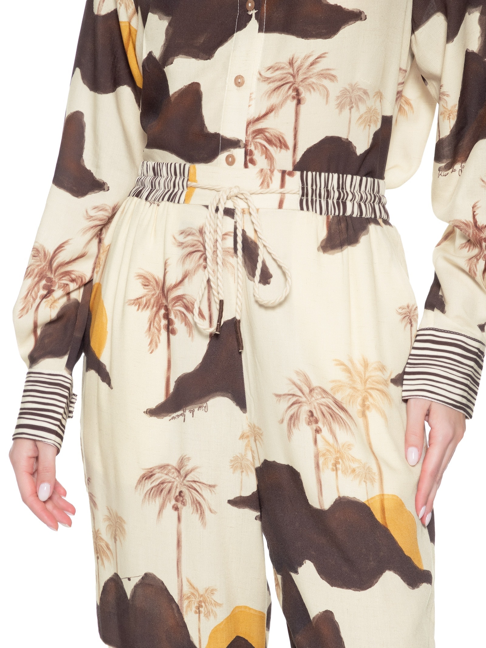 Calça Feminina Cambraia Estampa Corcovado Mix Bege Dress To