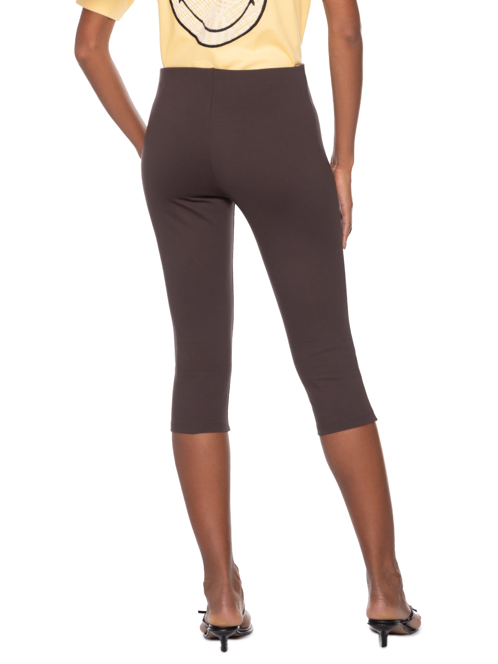 Calça Feminina Capri Cintura Alta Marrom My Favorite