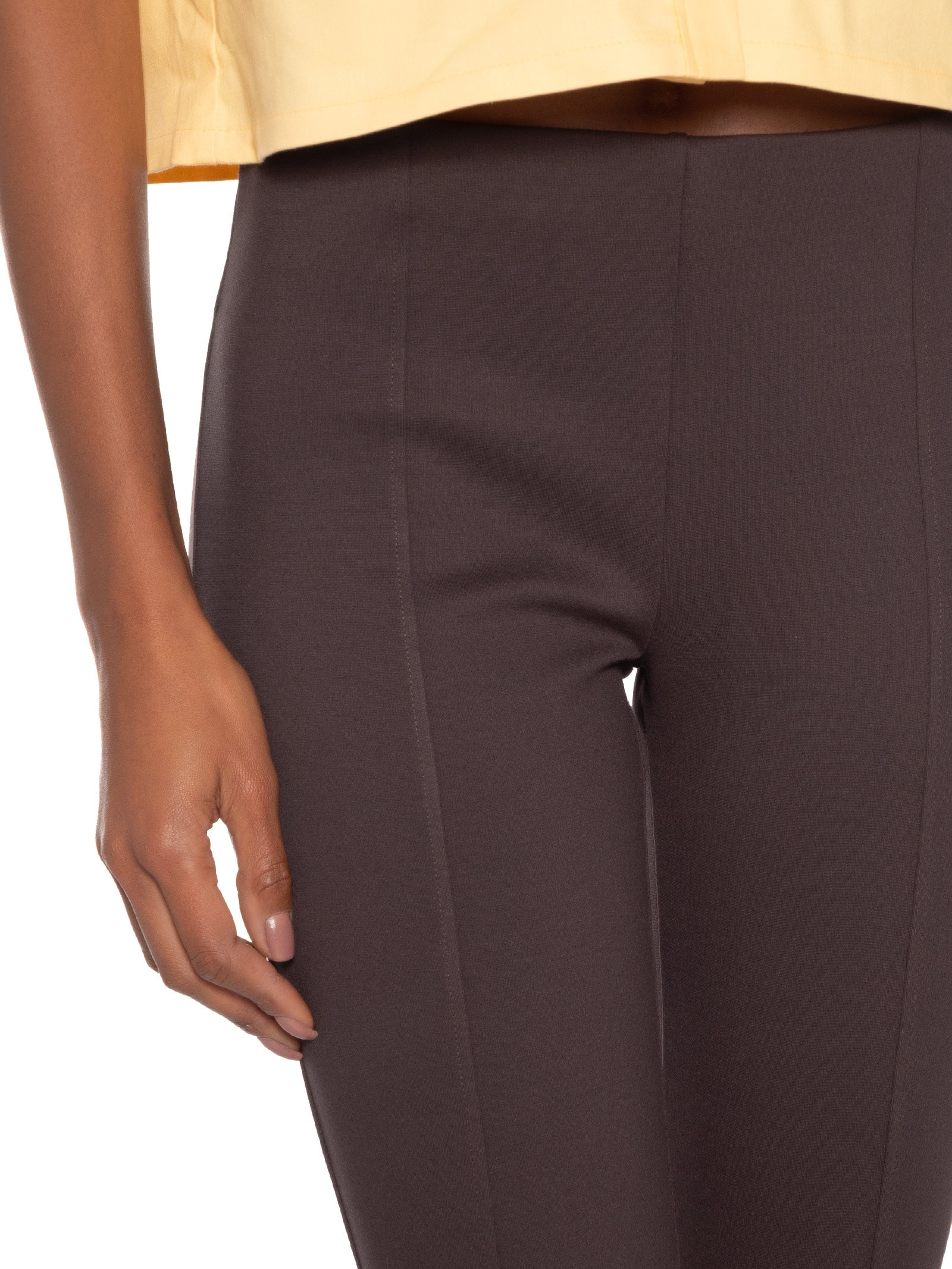 Calça Feminina Capri Cintura Alta Marrom My Favorite