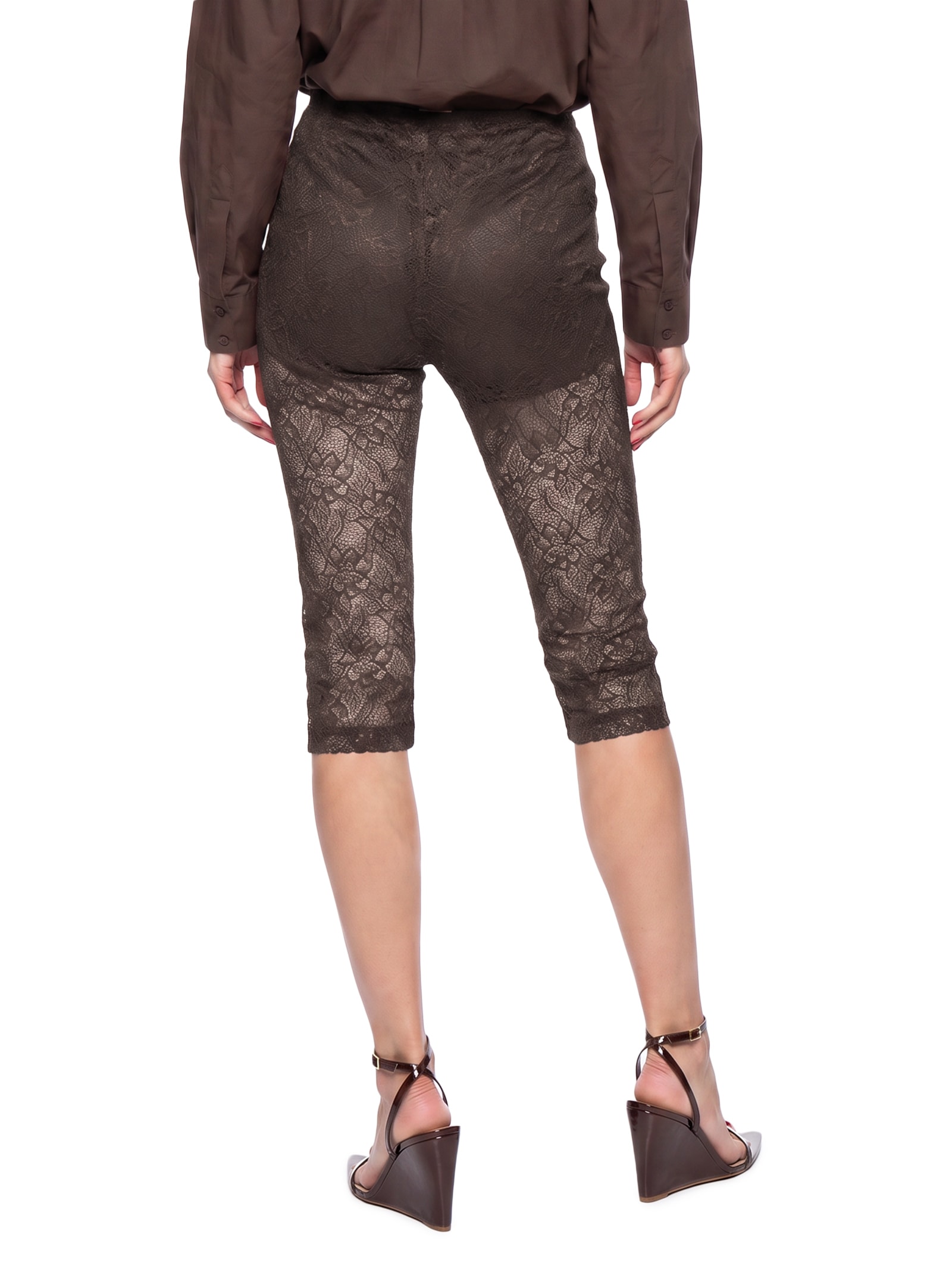 Calça Feminina Capri De Renda Marrom My Favorite